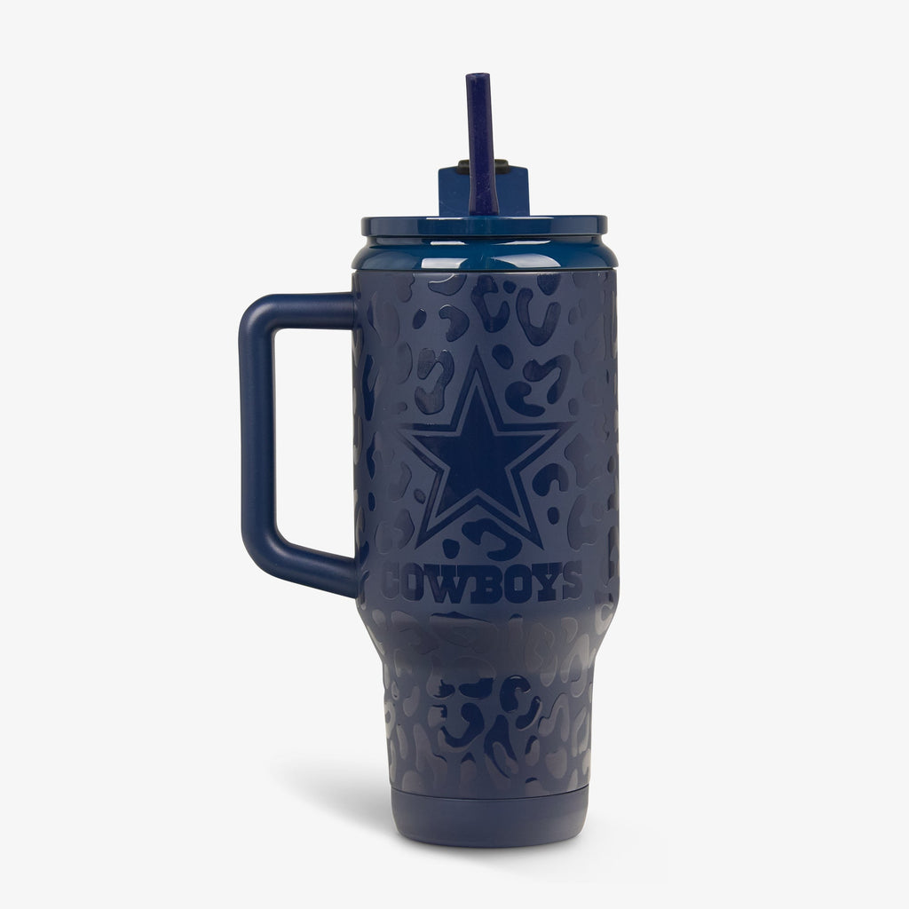 NFL 32 Oz Leopard Flip ‘n’ Sip Travel Mug O8 - Cowboys - Product View