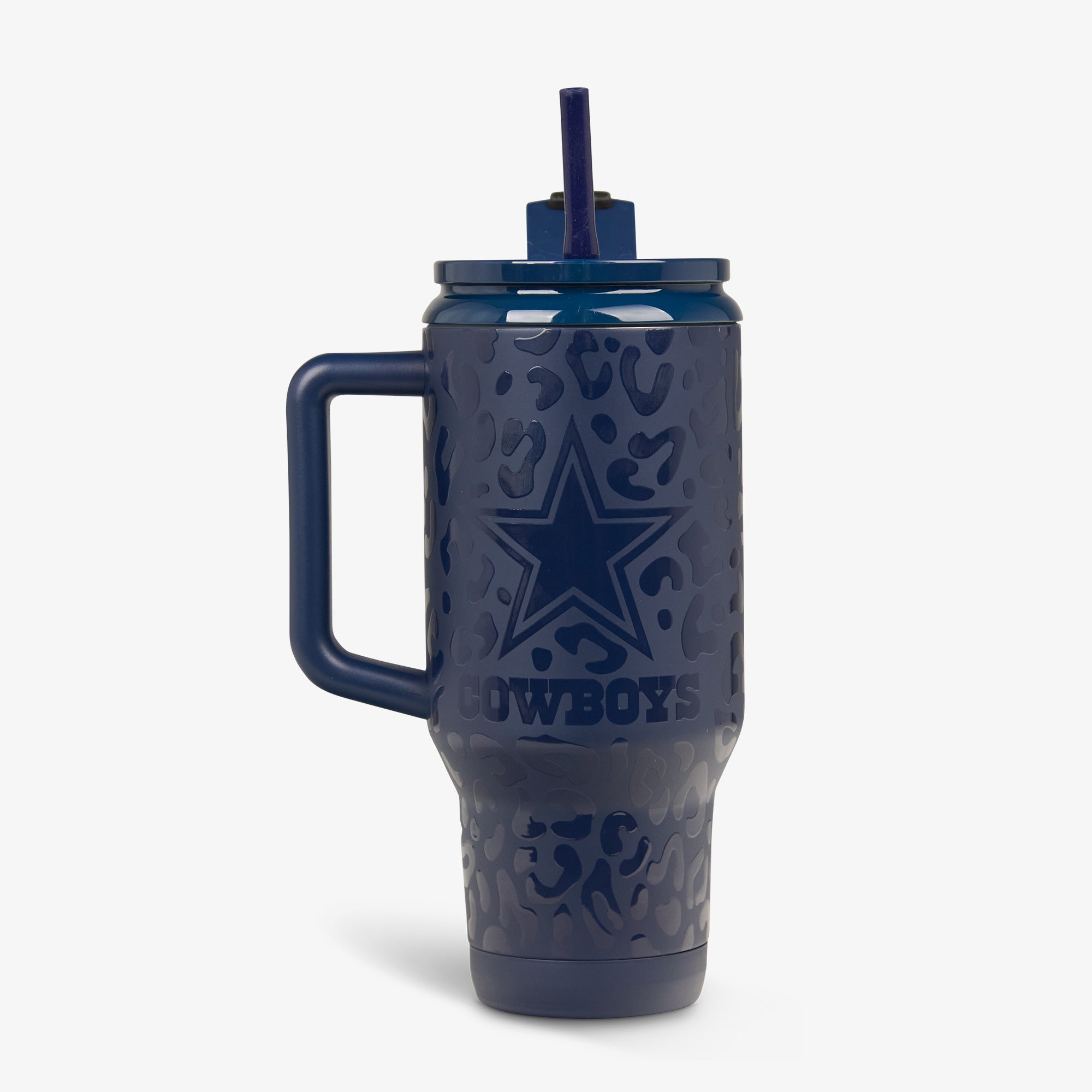 NFL 32 Oz Leopard Flip ‘n’ Sip Travel Mug O8 - Cowboys - Product View