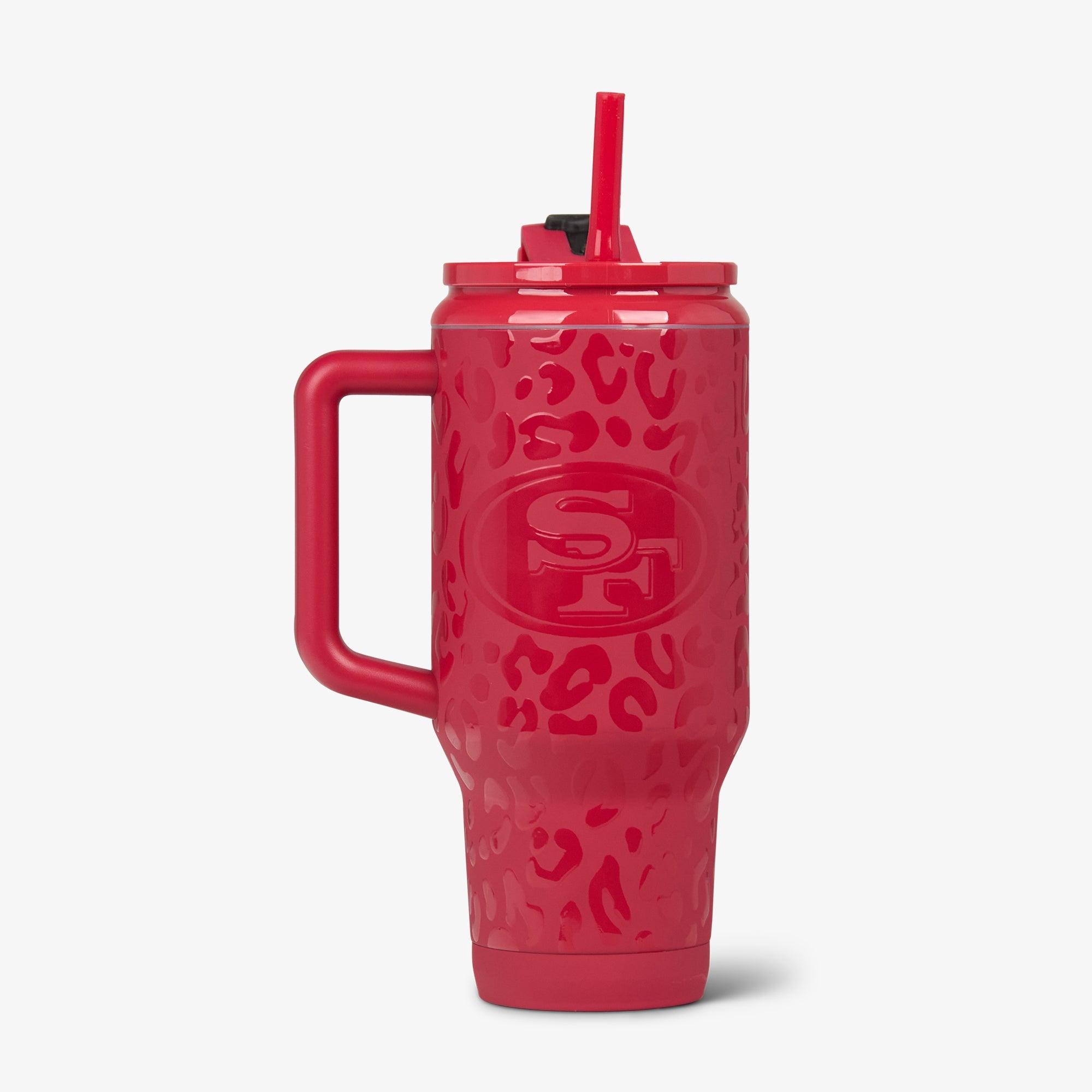 NFL 32 Oz Leopard Flip ‘n’ Sip Travel Mug O8 - 49ers - Product View