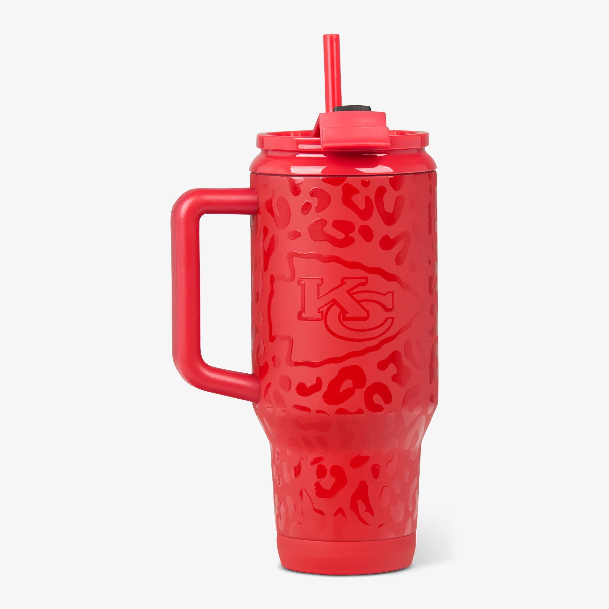 NFL 32 Oz Leopard Flip ‘n’ Sip Travel Mug O8 - Chiefs - Product View