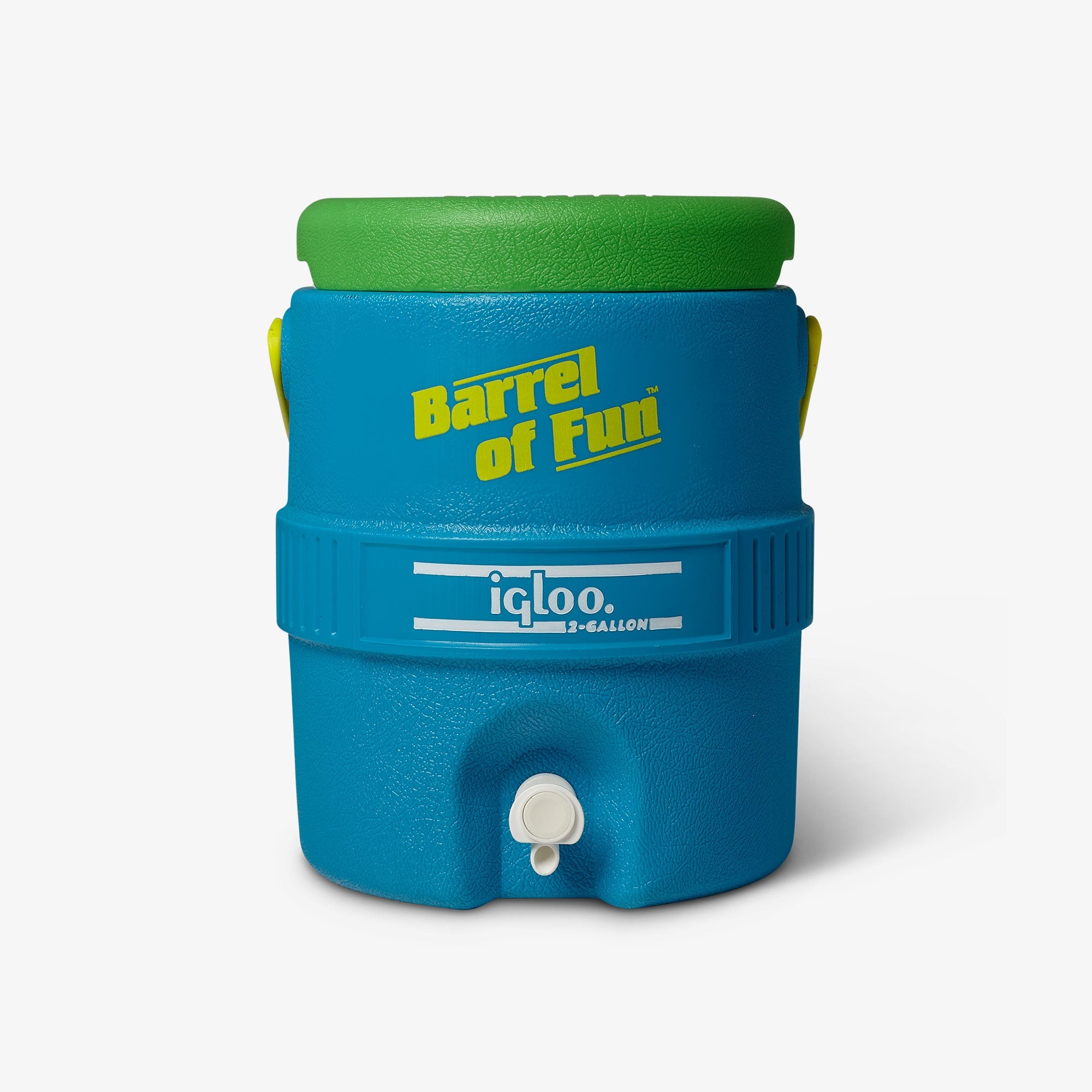 Retro Barrel of Fun 2 Gallon Jug O5 - Fiesta Blue - Front View