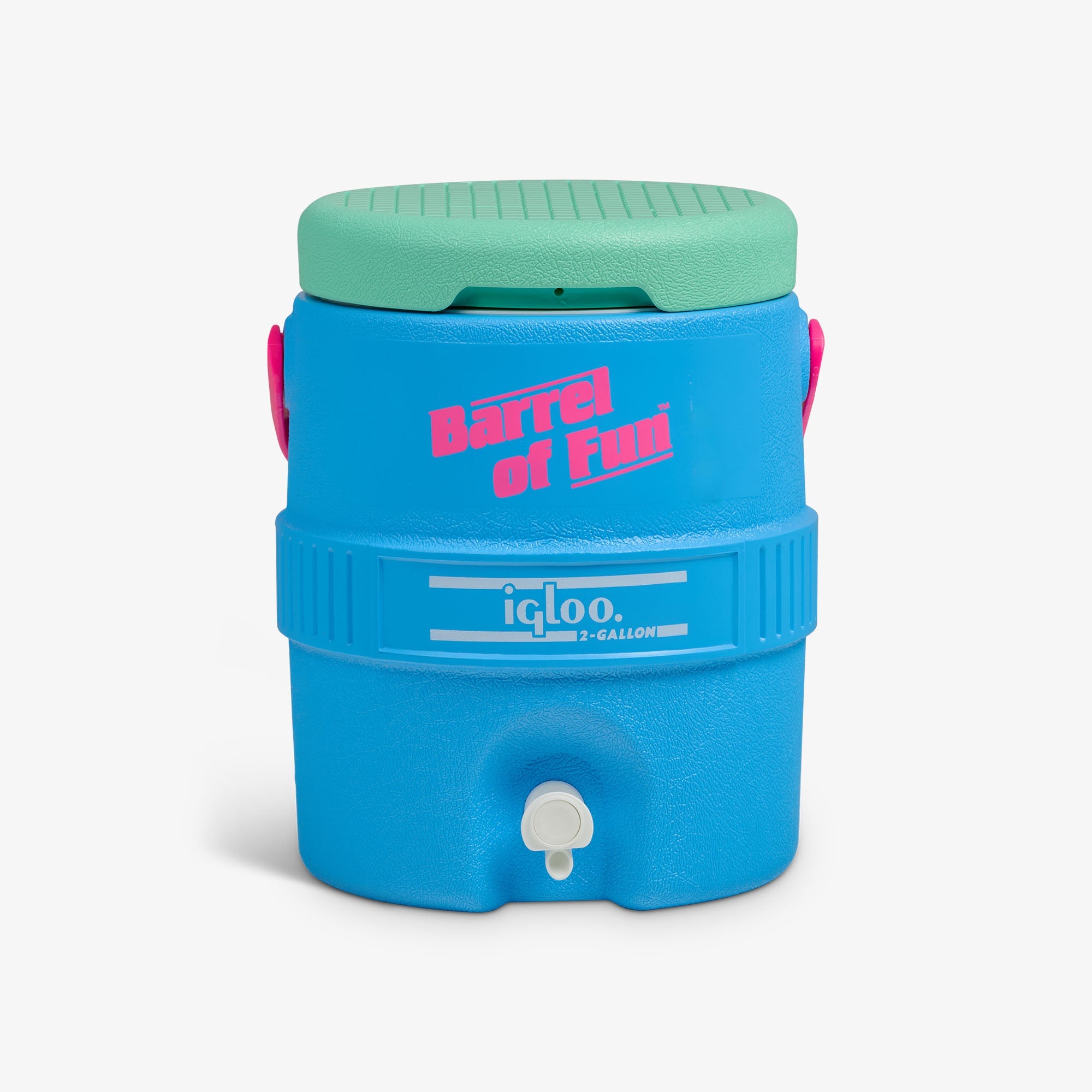 Retro Barrel of Fun 2 Gallon Jug O5 - Carolina Blue - Front View
