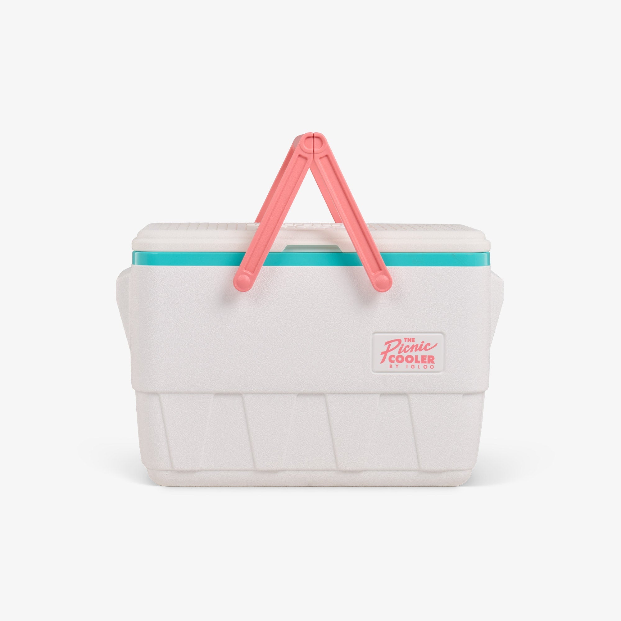 Retro Picnic Basket 25 Qt Cooler B2 - White - Strap View