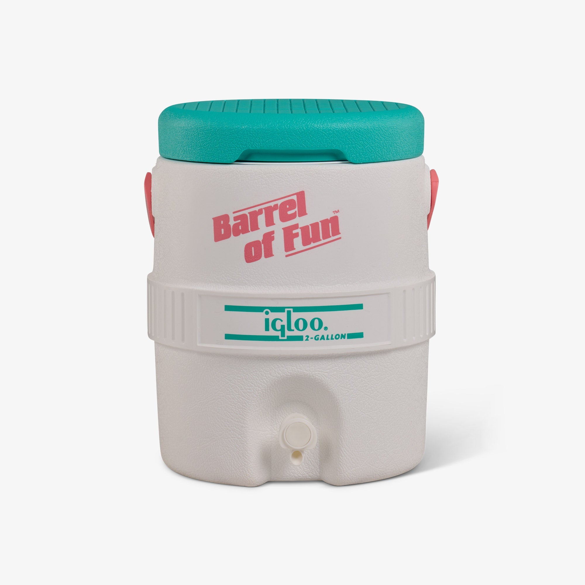 Retro Barrel of Fun 2 Gallon Jug O5 - White - Front View