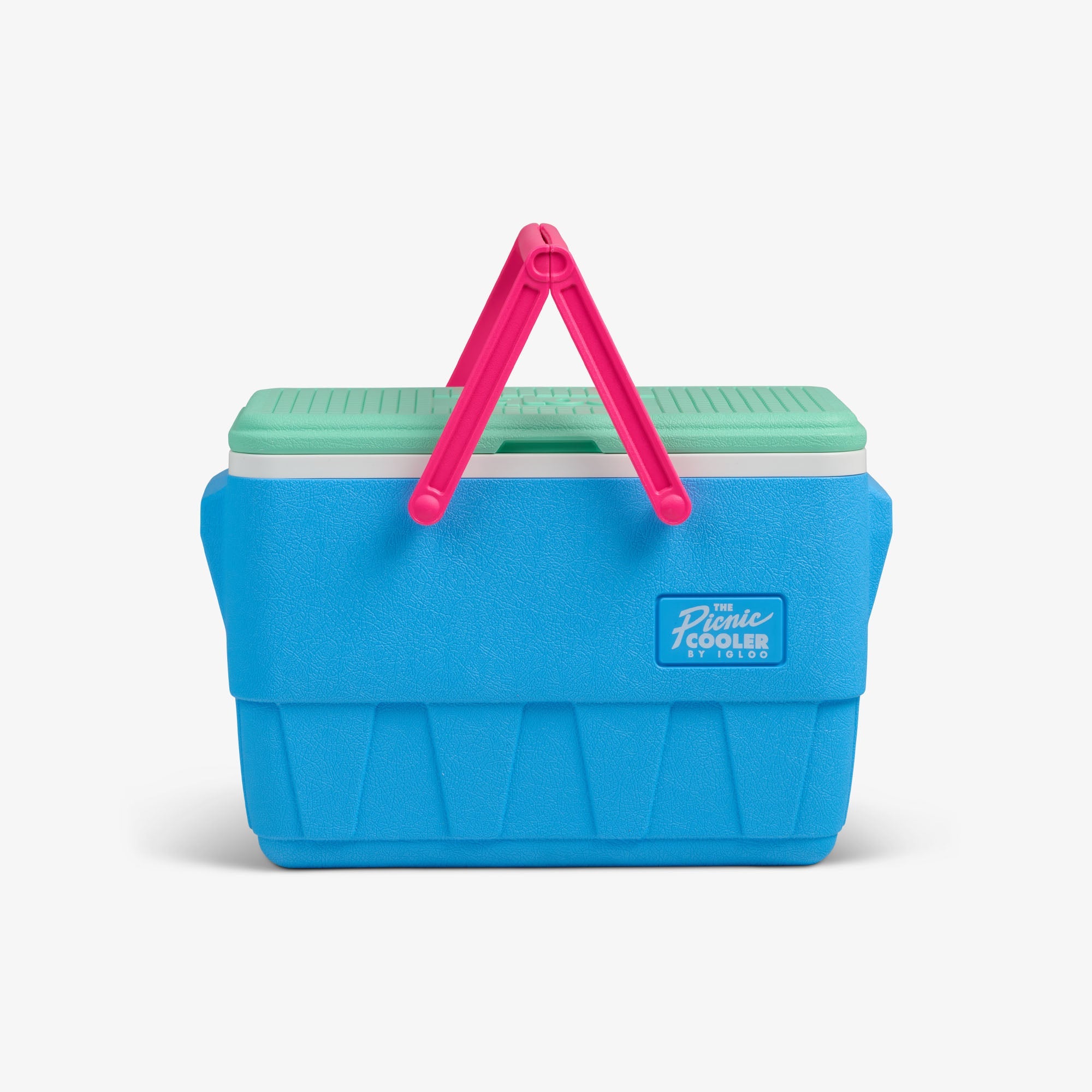 Retro Picnic Basket 25 Qt Cooler B2 - Carolina Blue - Strap View