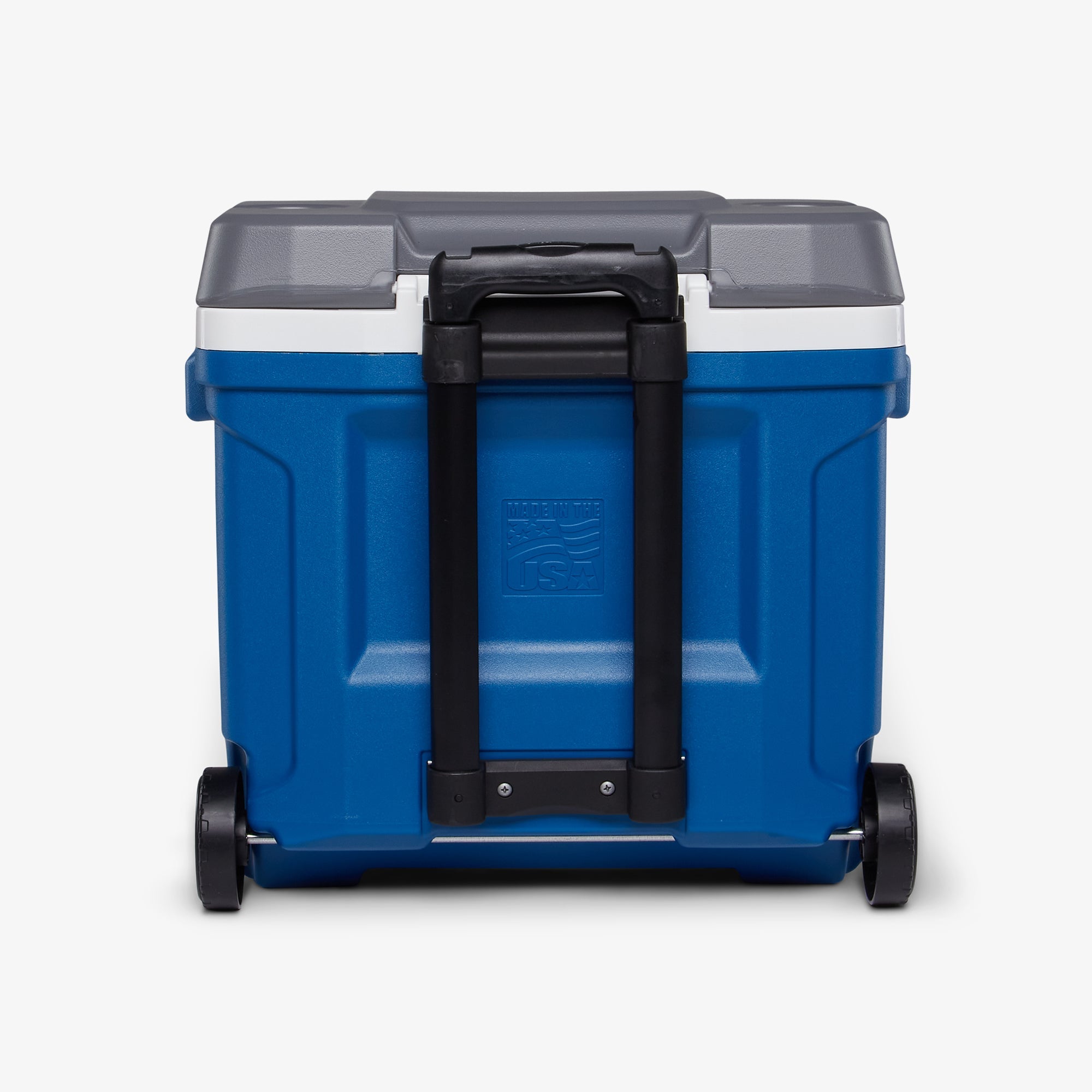 Latitude 30 Qt Roller Cooler O8 - Blue - Back View
