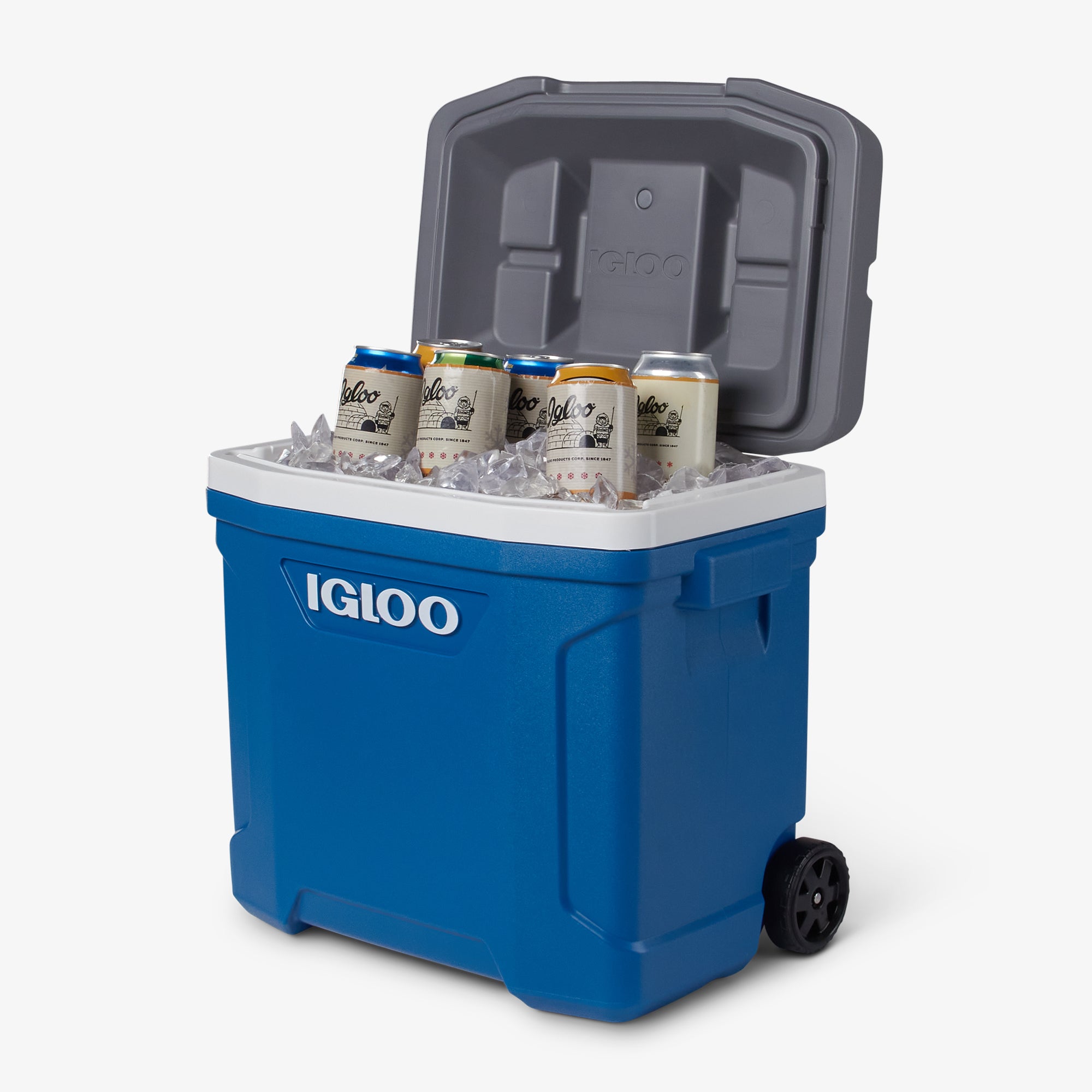 Latitude 30 Qt Roller Cooler O8 - Blue - Product View