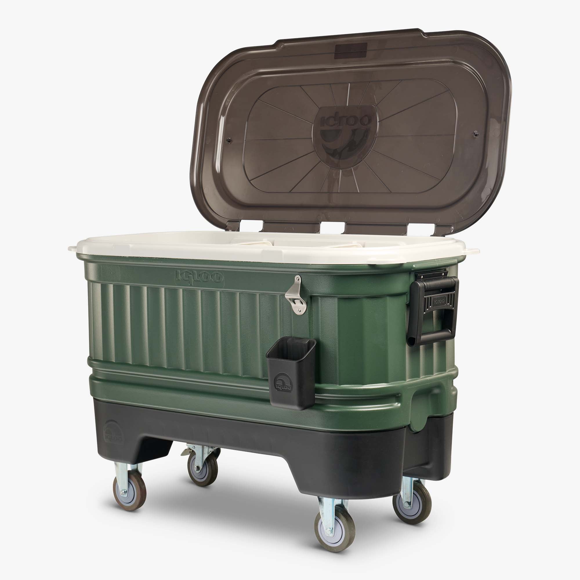 Party Bar 125 Qt Cooler F5 - Oil Green - Open View
