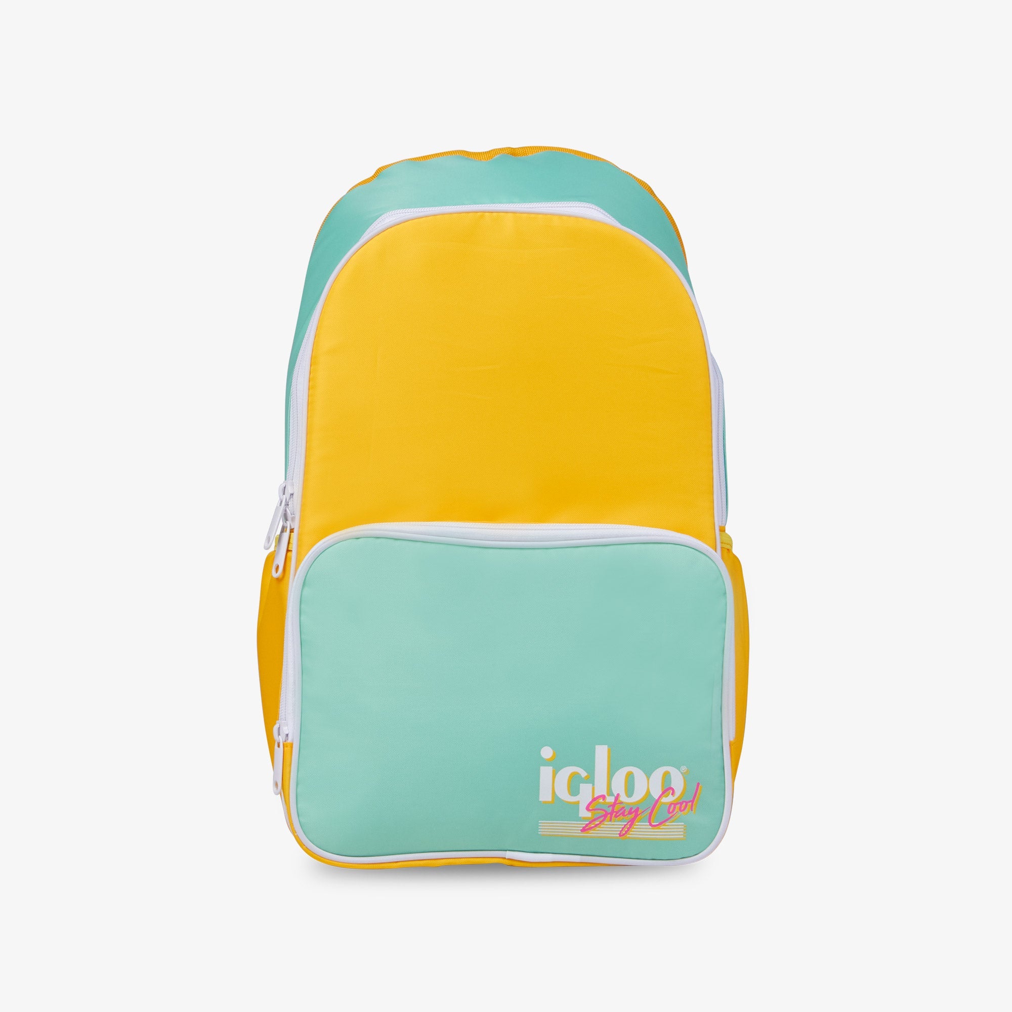 Retro Backpack Cooler N9 - Yellow - Front View