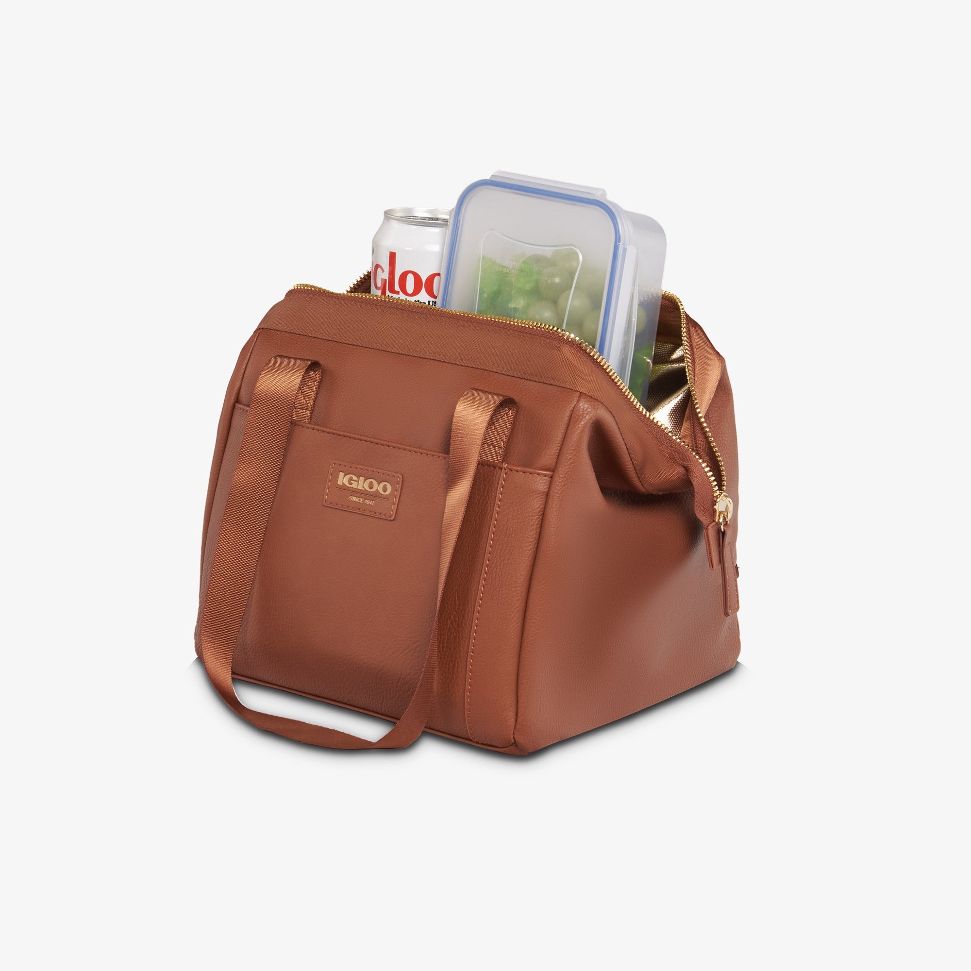 Igloo Luxe® Lunch Tote Cooler Bag E9 - Cognac - Product View