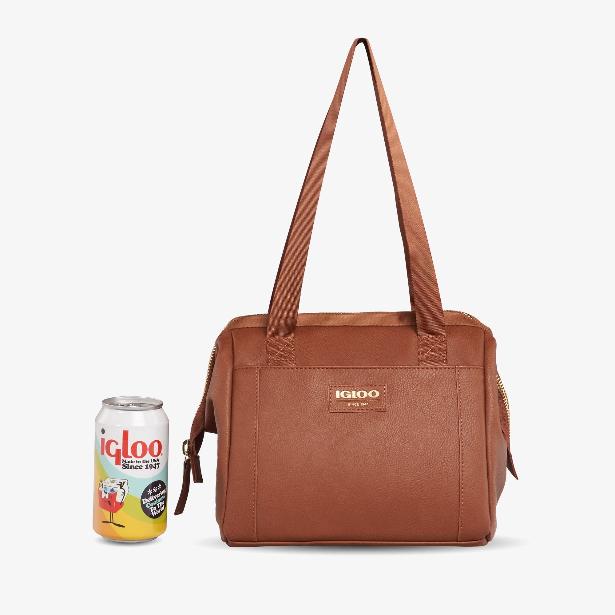 Igloo Luxe® Lunch Tote Cooler Bag E9 - Cognac - Product View