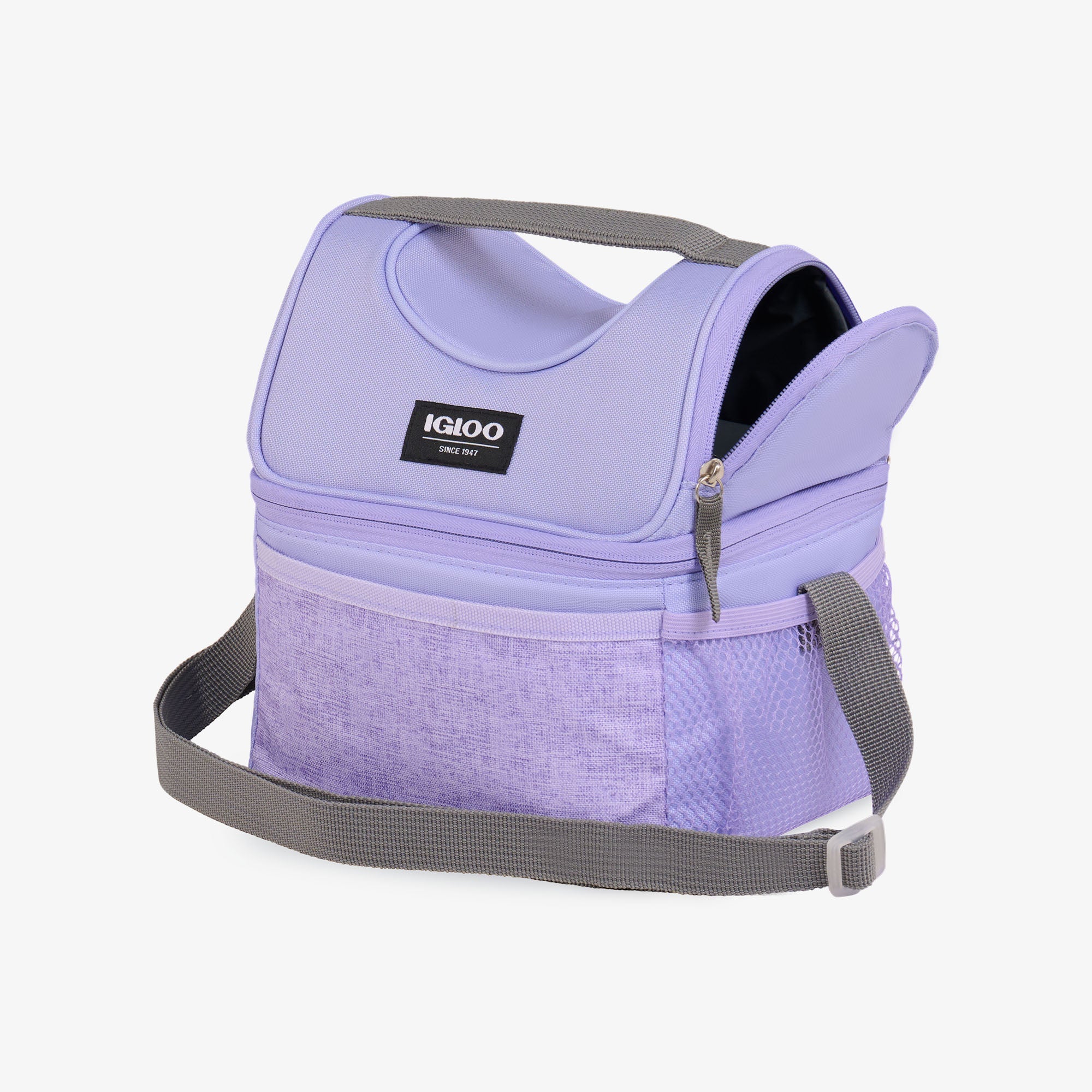 Kids Everyday Lunch Gripper Cooler Bag K1 - Lilac - Open View