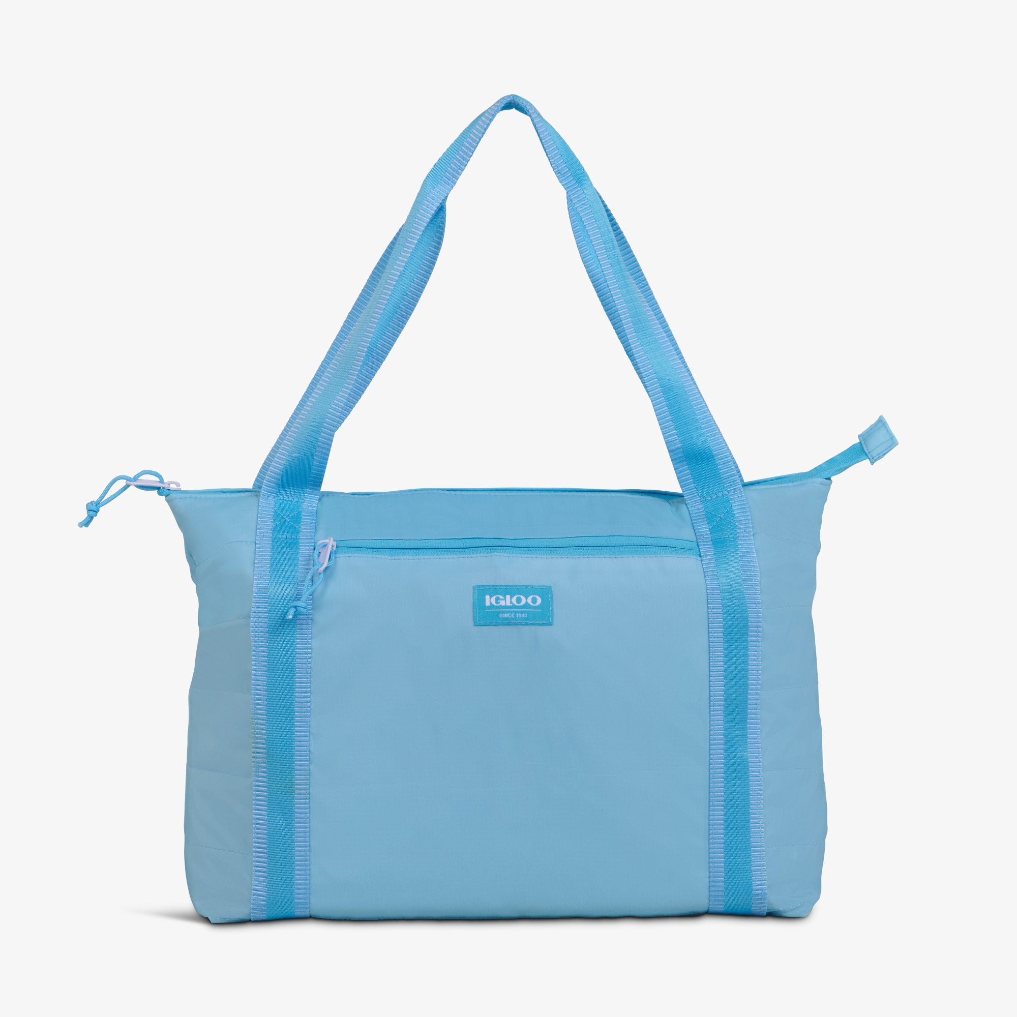 Packable Puffer 20-Can Cooler Bag V0 - Powder Blue - Front View