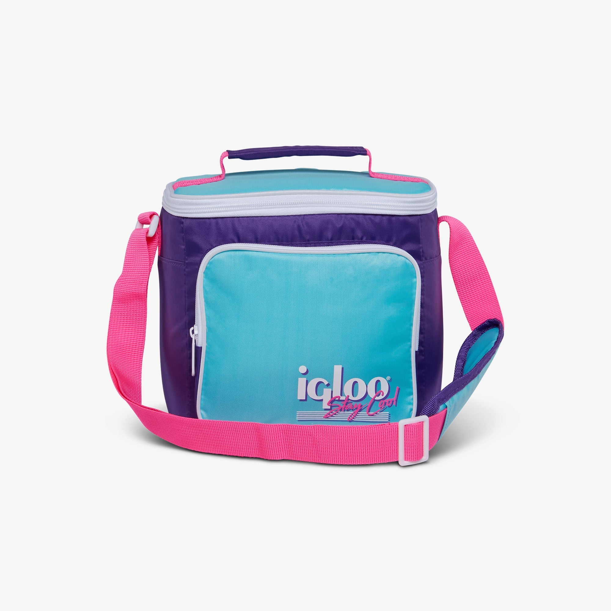 Retro Square Lunch Bag P2 - Purple - Front View