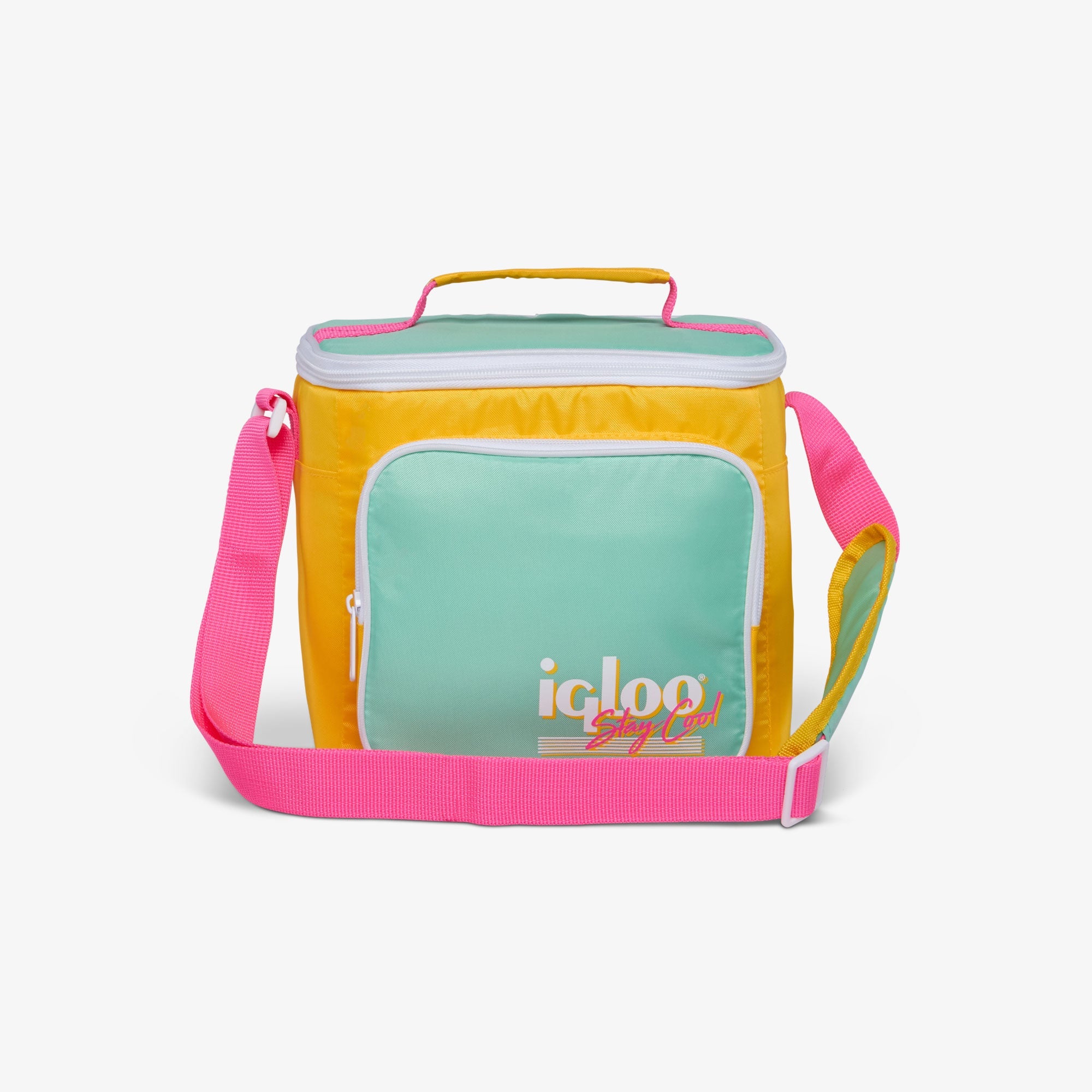 Retro Square Lunch Bag P2 - Yellow - Front View