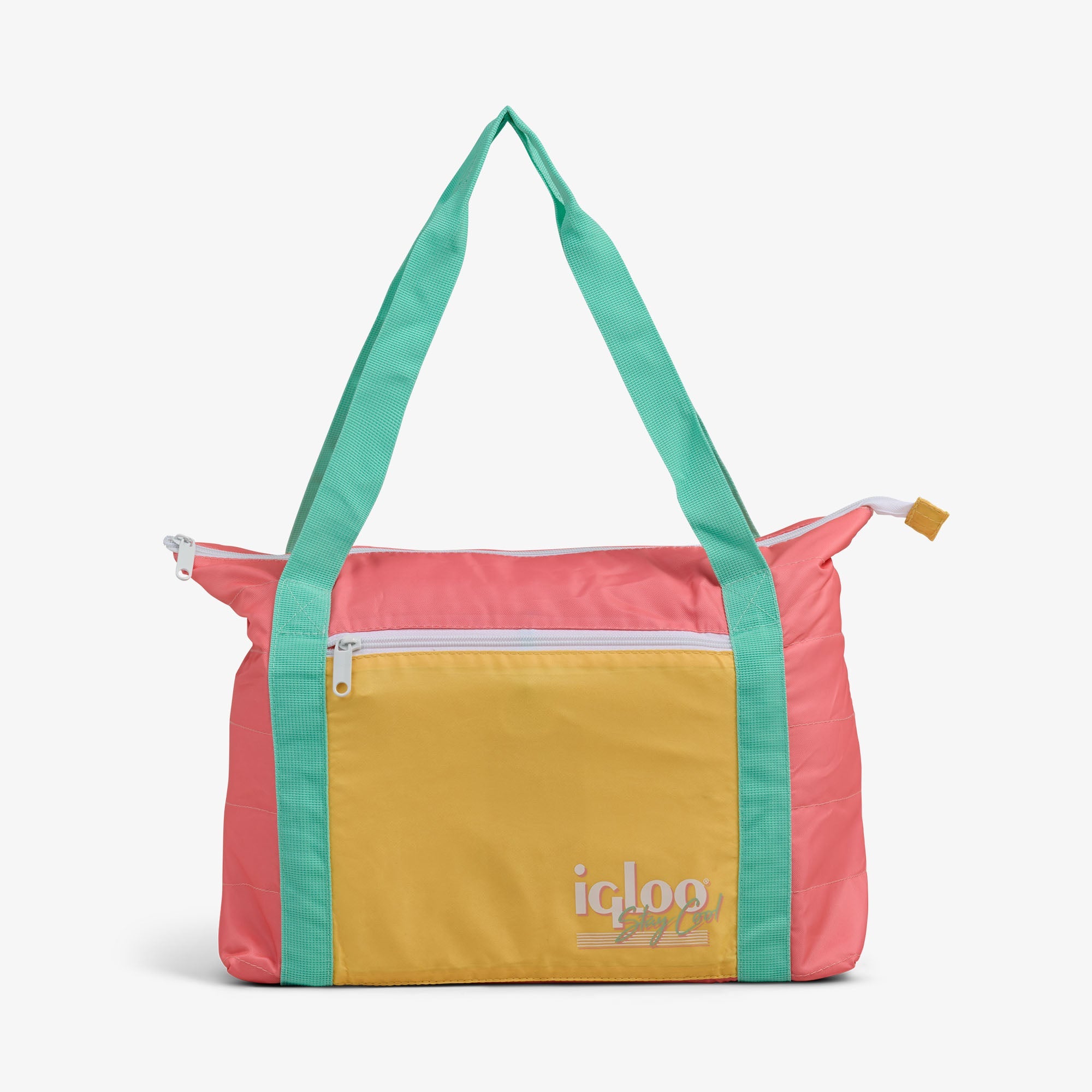 Retro Packable Puffer 20-Can Cooler Bag F8 - Flamingo - Front View
