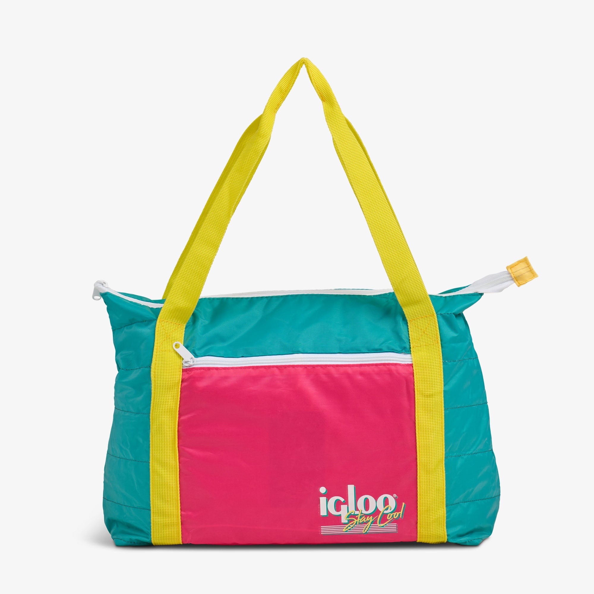 Retro Packable Puffer 20-Can Cooler Bag F8 - Jade - Strap View
