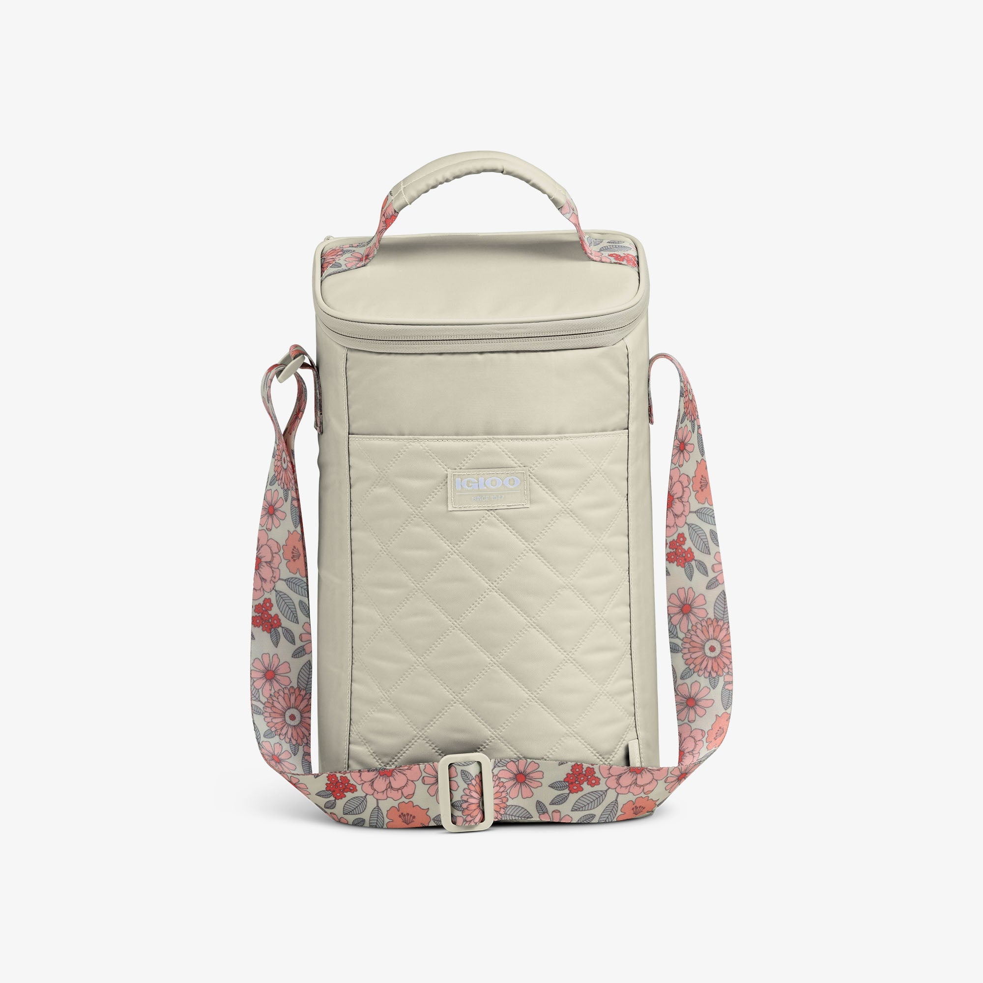 Floral MaxCold® DUO Vertical Crossbody Cooler Bag X2 - Linen - Product View