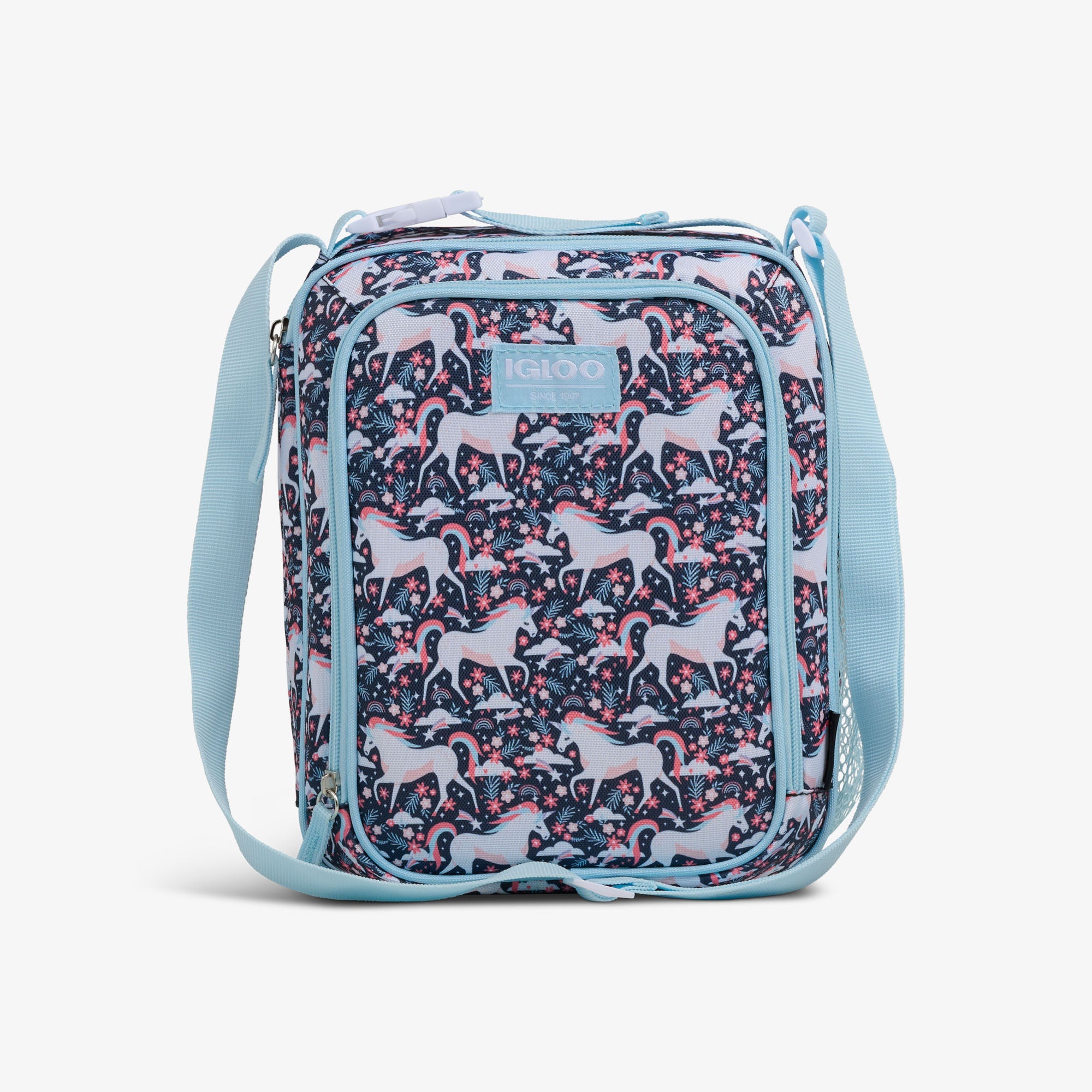Kids Lunch Vertical Cooler + Bento Box N3 - Unicorns - Front View