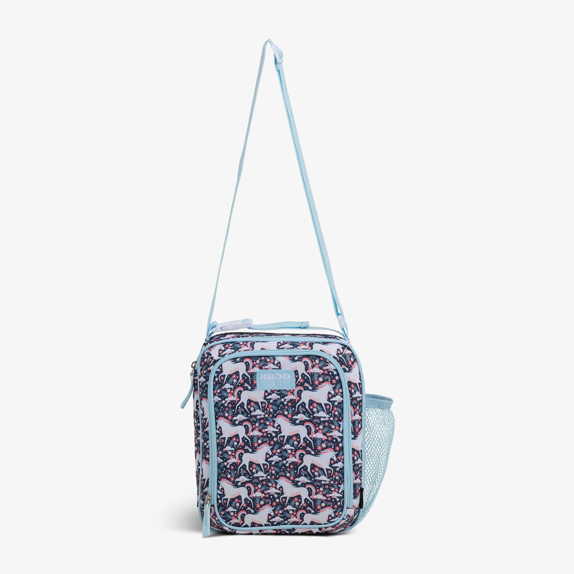 Kids Lunch Vertical Cooler + Bento Box N3 - Unicorns - Strap View