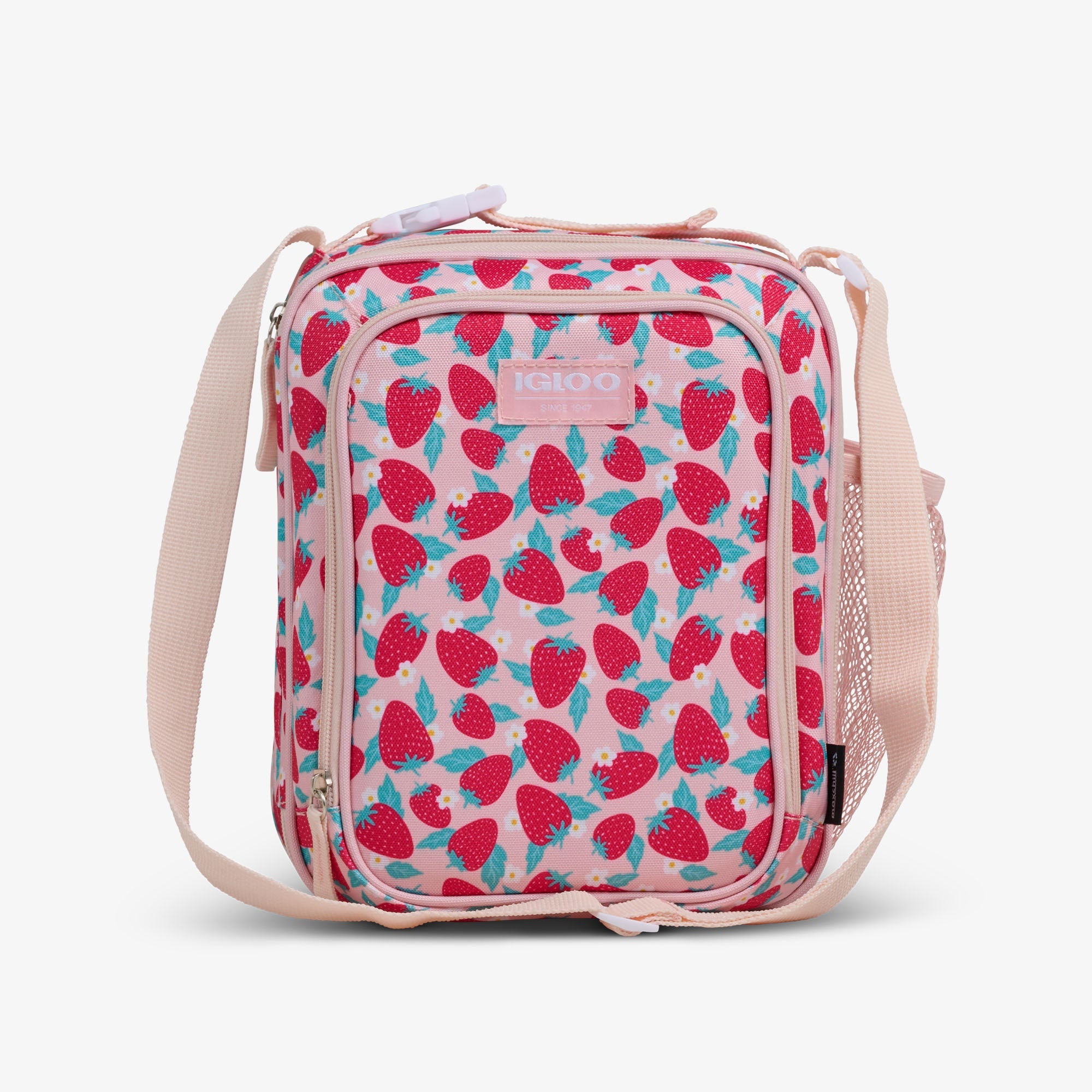 Kids Lunch Vertical Cooler + Bento Box N3 - Strawberries - Front View