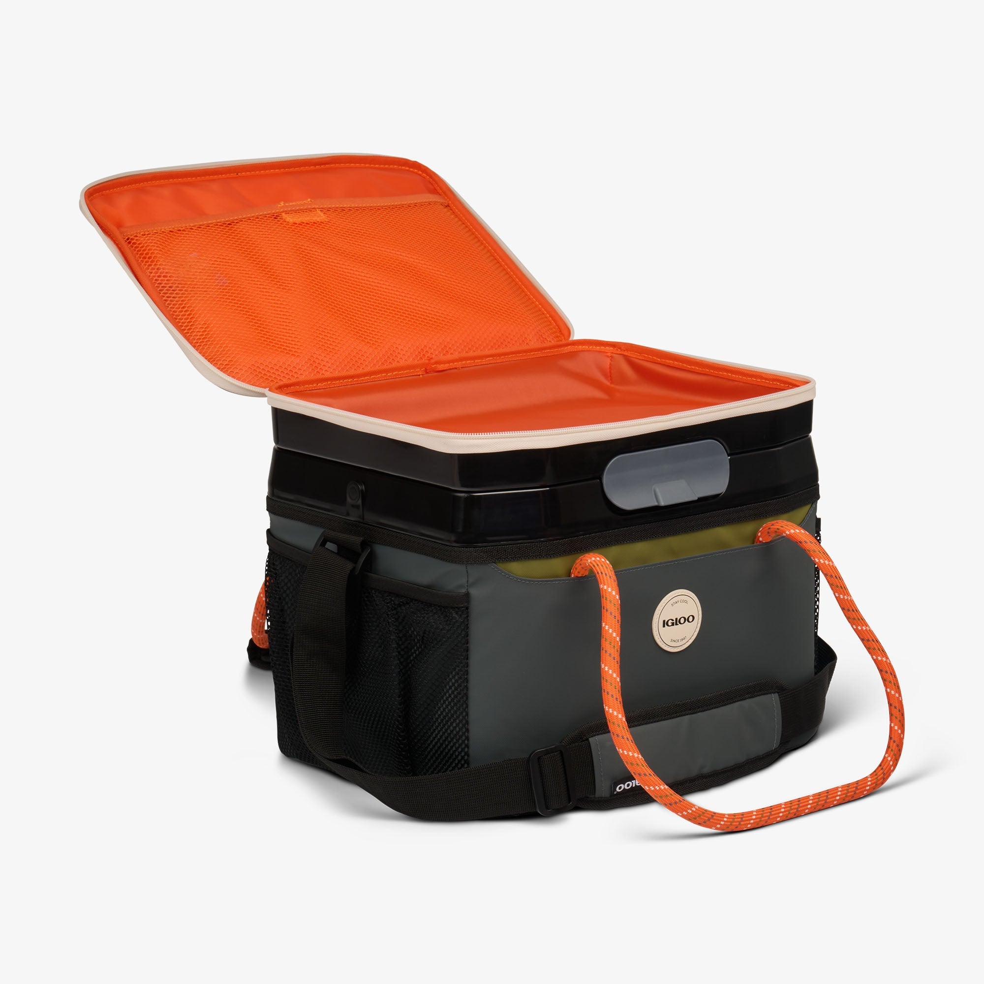 Summit Cool Fusion 18-Can Cooler Bag O4 - Tactical Gray - Open View