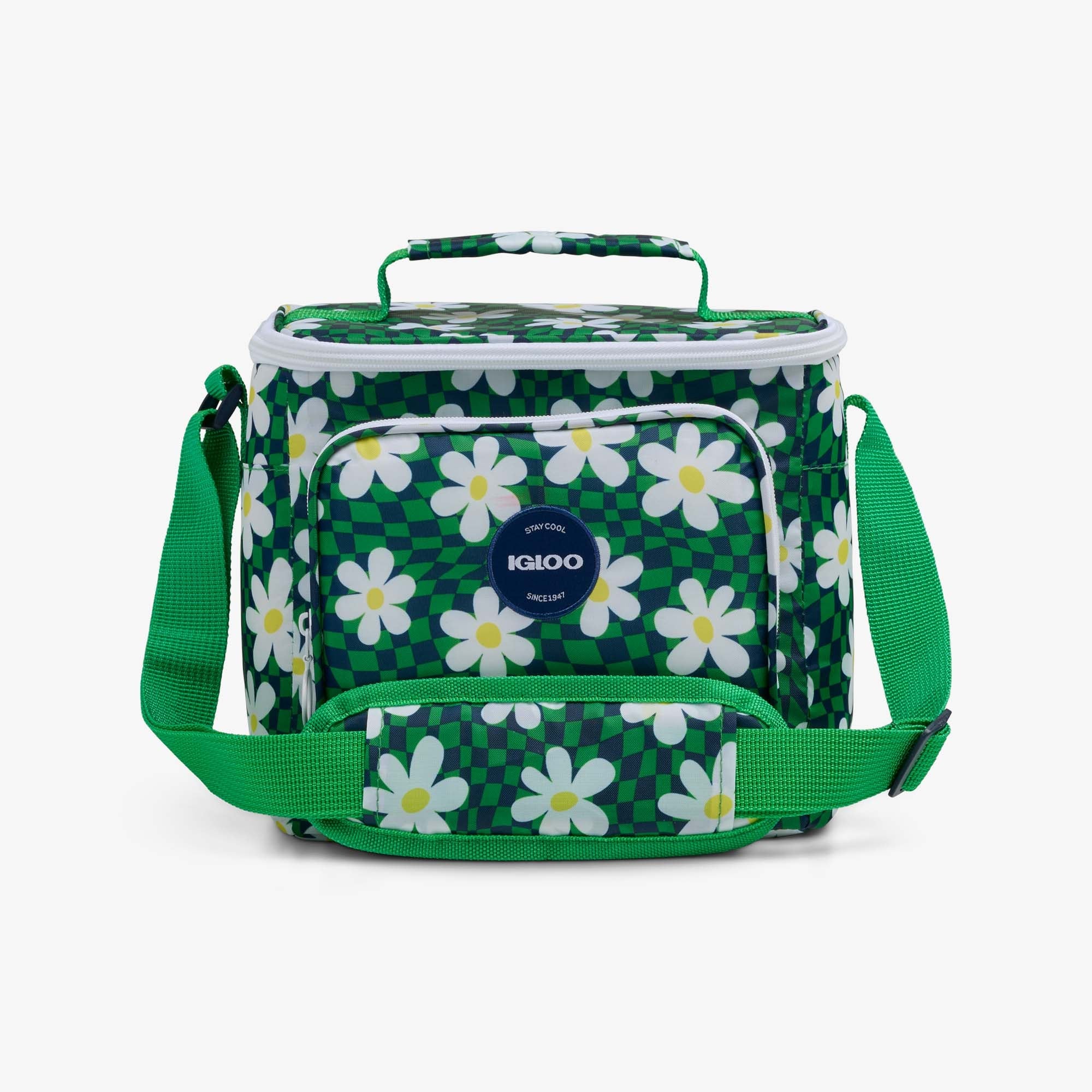 Retro Square Lunch Bag P2 - Psychedelic Daisy - Front View