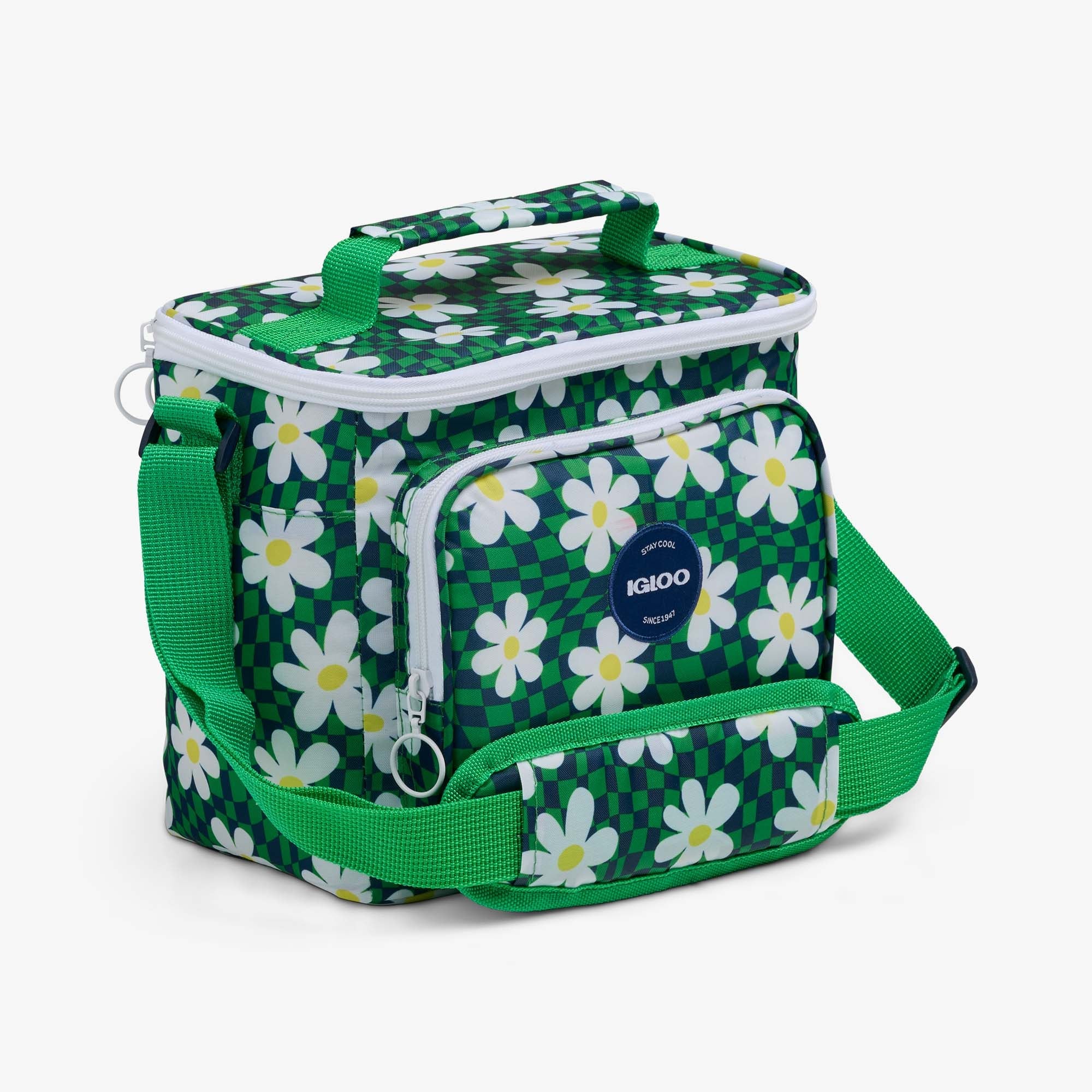 Retro Square Lunch Bag P2 - Psychedelic Daisy - Product View