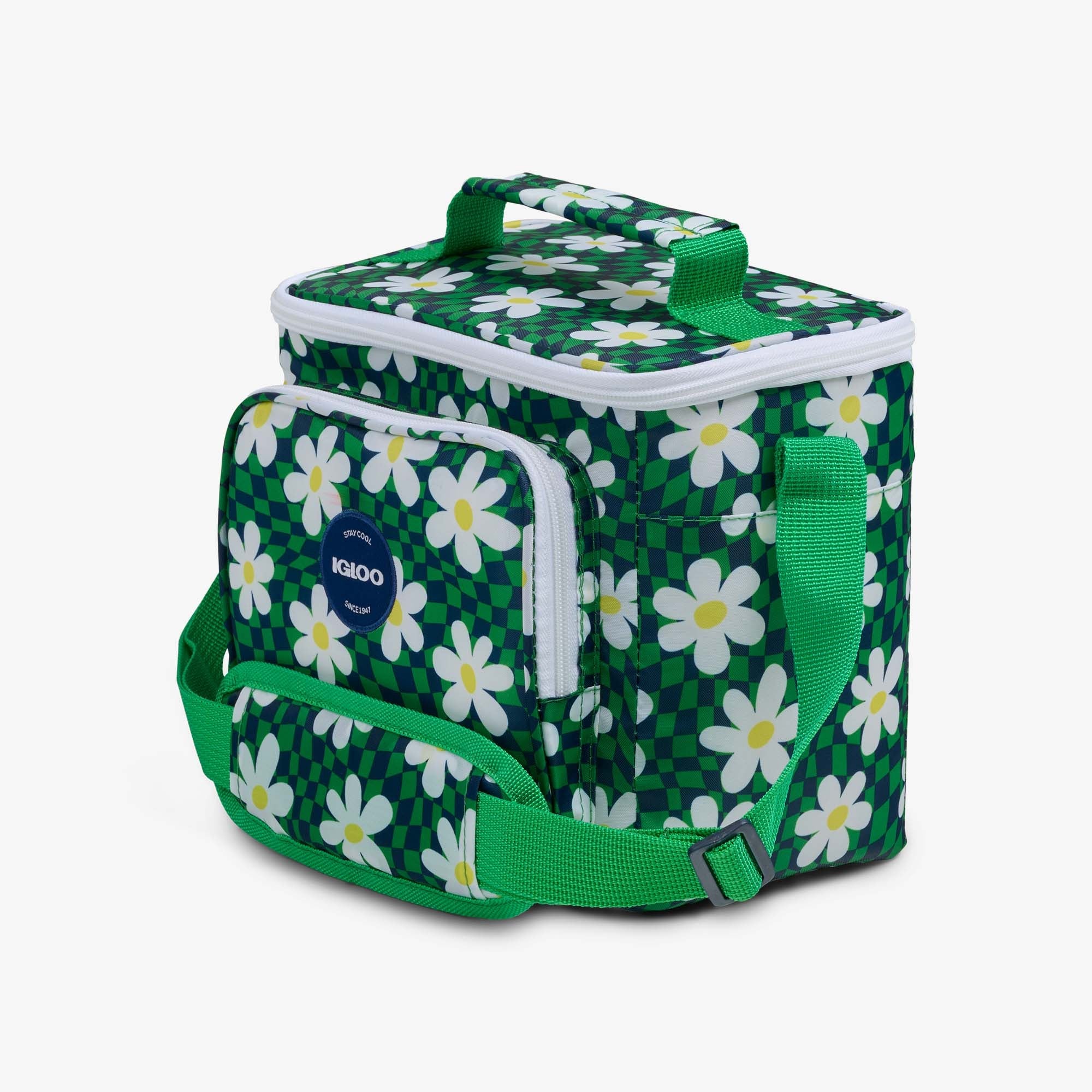 Retro Square Lunch Bag P2 - Psychedelic Daisy - Product View