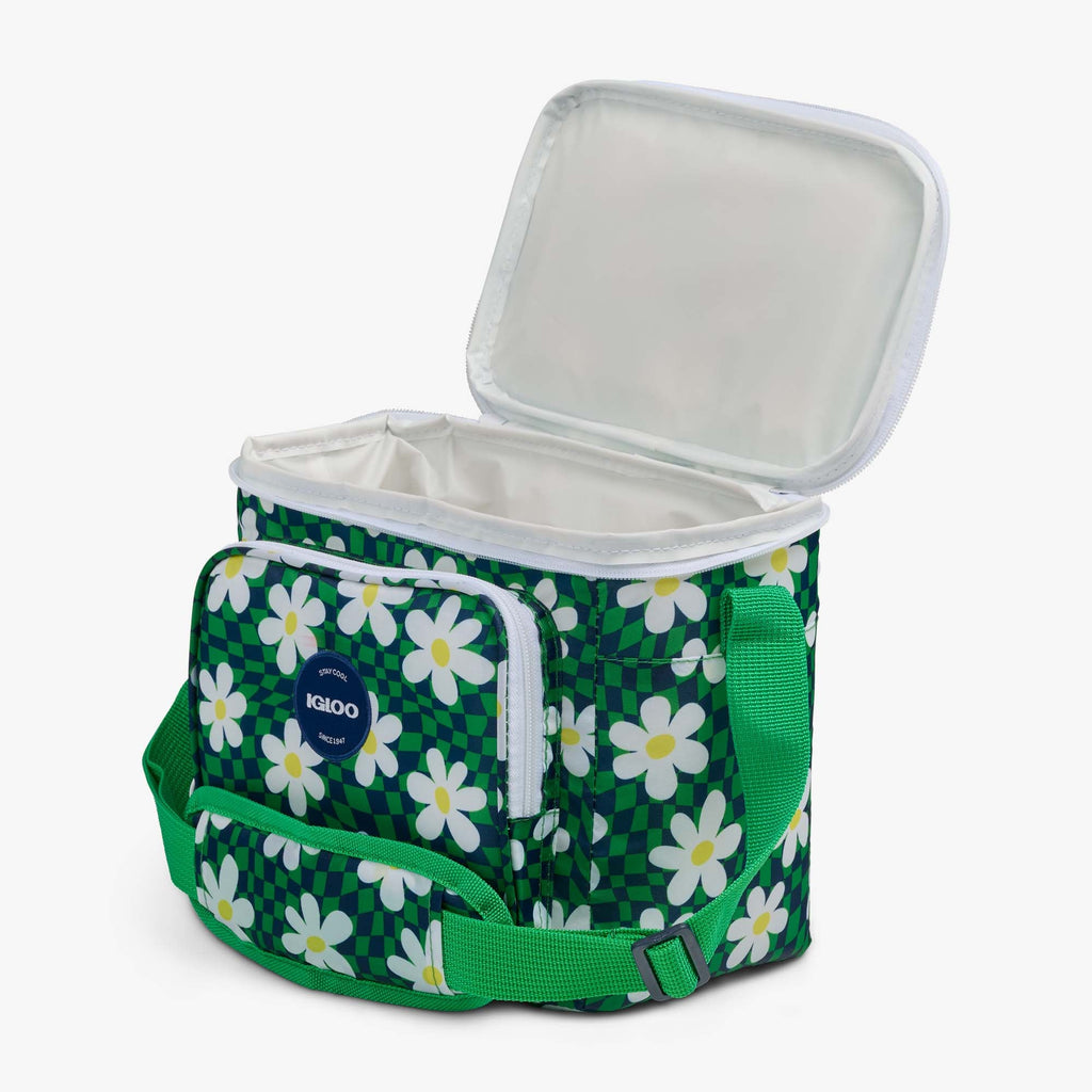 Retro Square Lunch Bag P2 - Psychedelic Daisy - Open View