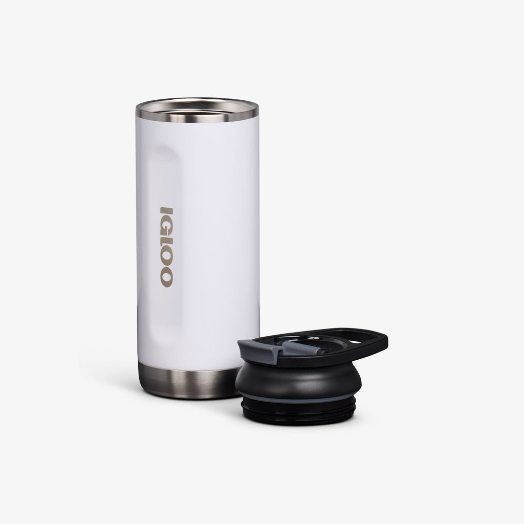 16 Oz Flip ‘n’ Sip Tumbler C1 - Gloss White - Open View