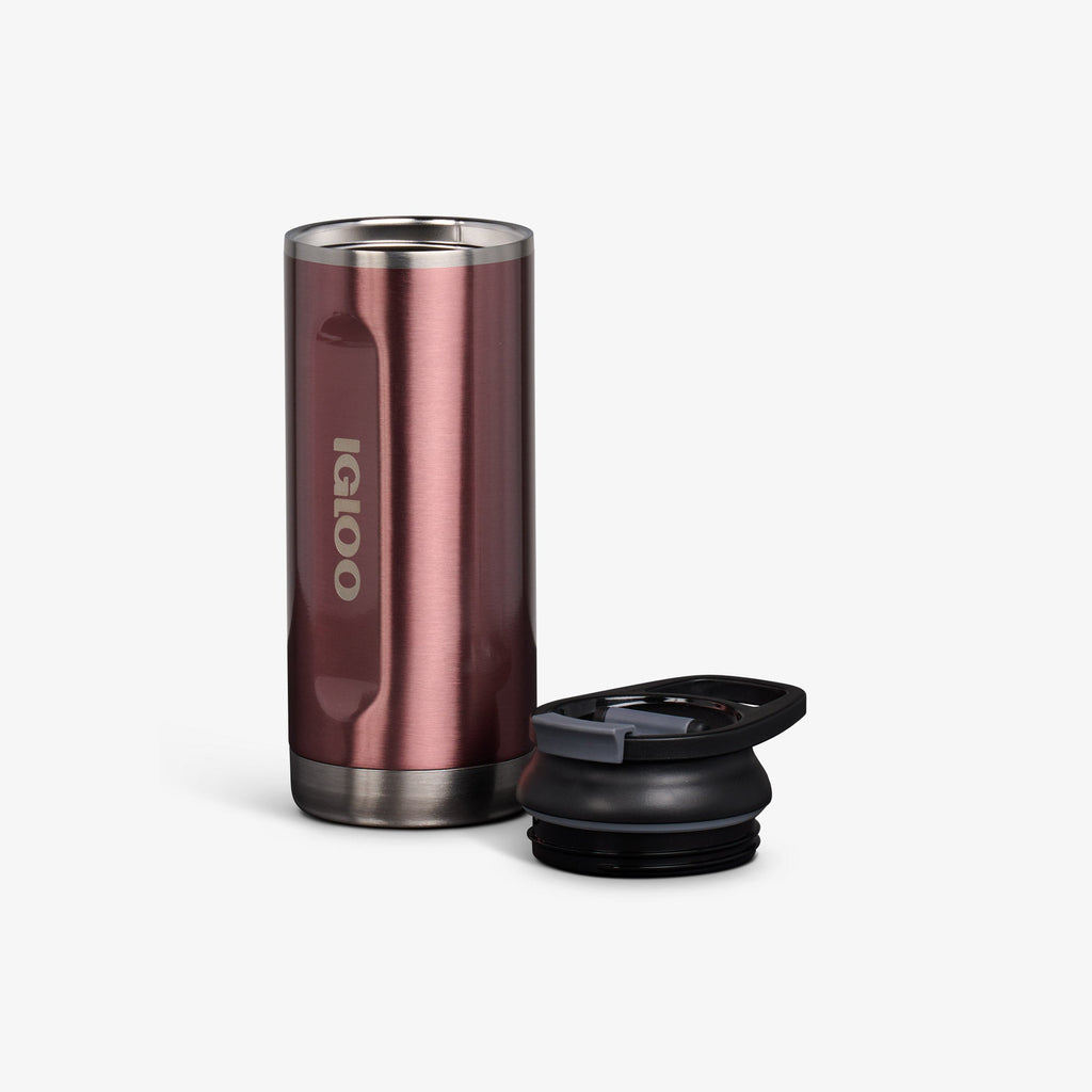 16 Oz Flip ‘n’ Sip Tumbler C1 - Gloss Flamingo - Open View