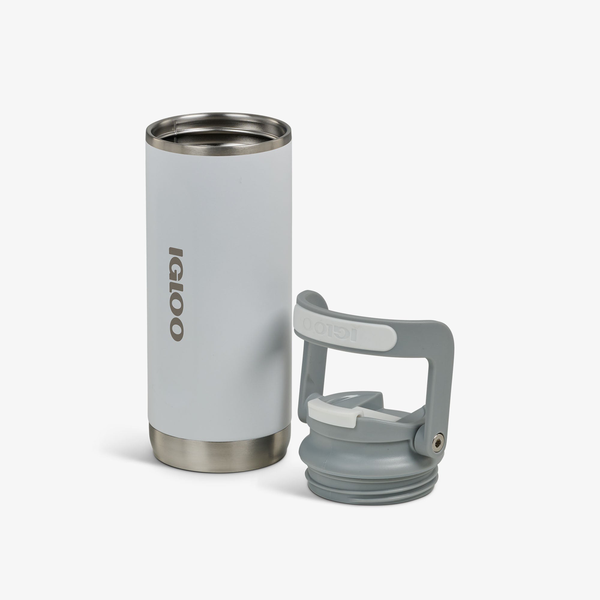 16 Oz Flip ‘n’ Sip Tumbler C1 - White - Open View