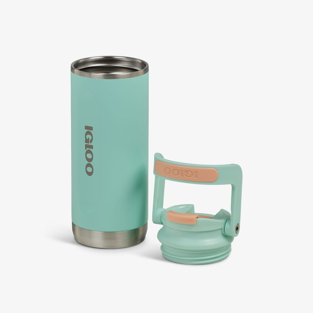 16 Oz Flip ‘n’ Sip Tumbler C1 - Seafoam Green - Open View