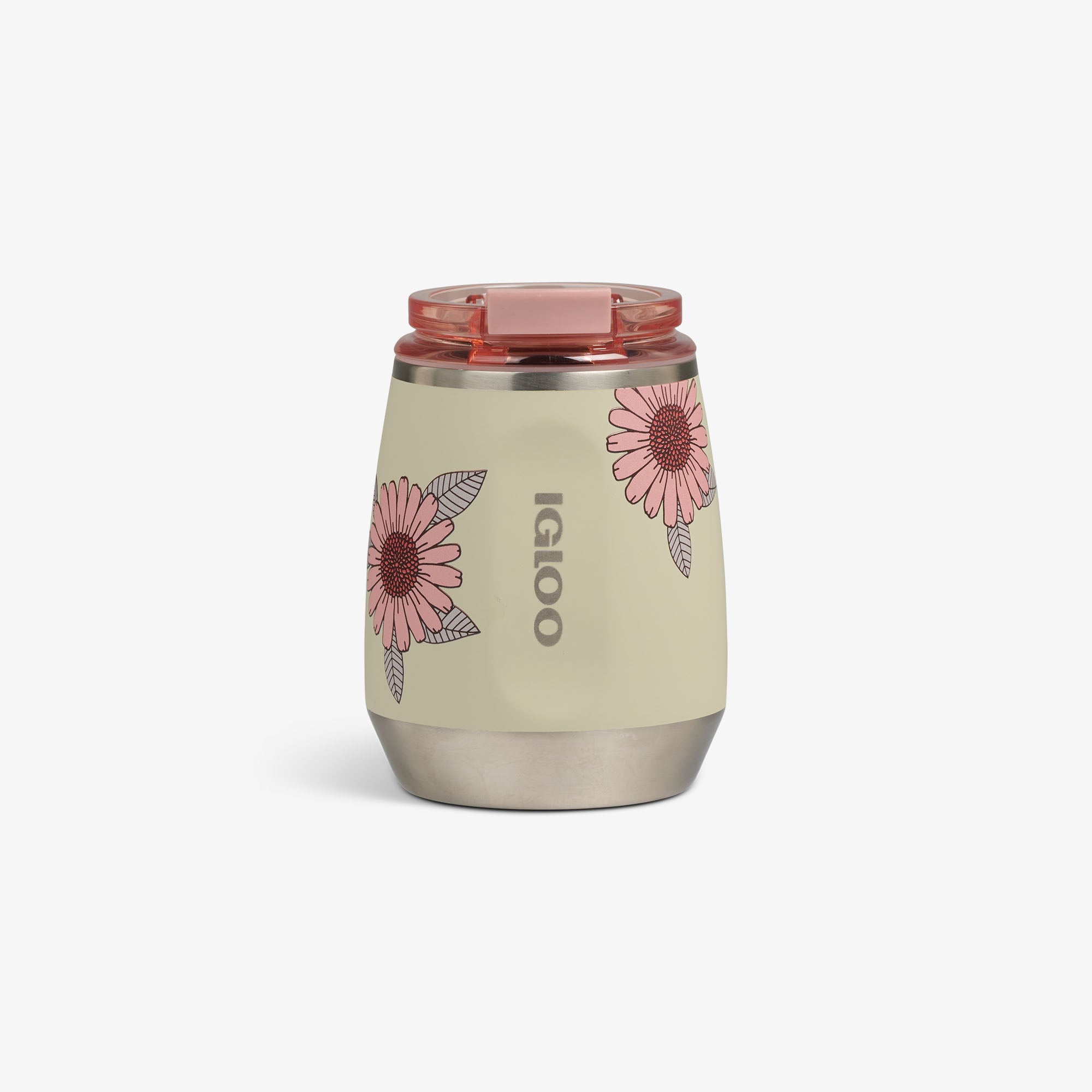 Floral 10 Oz Wine Tumbler E5 - Linen - Front View
