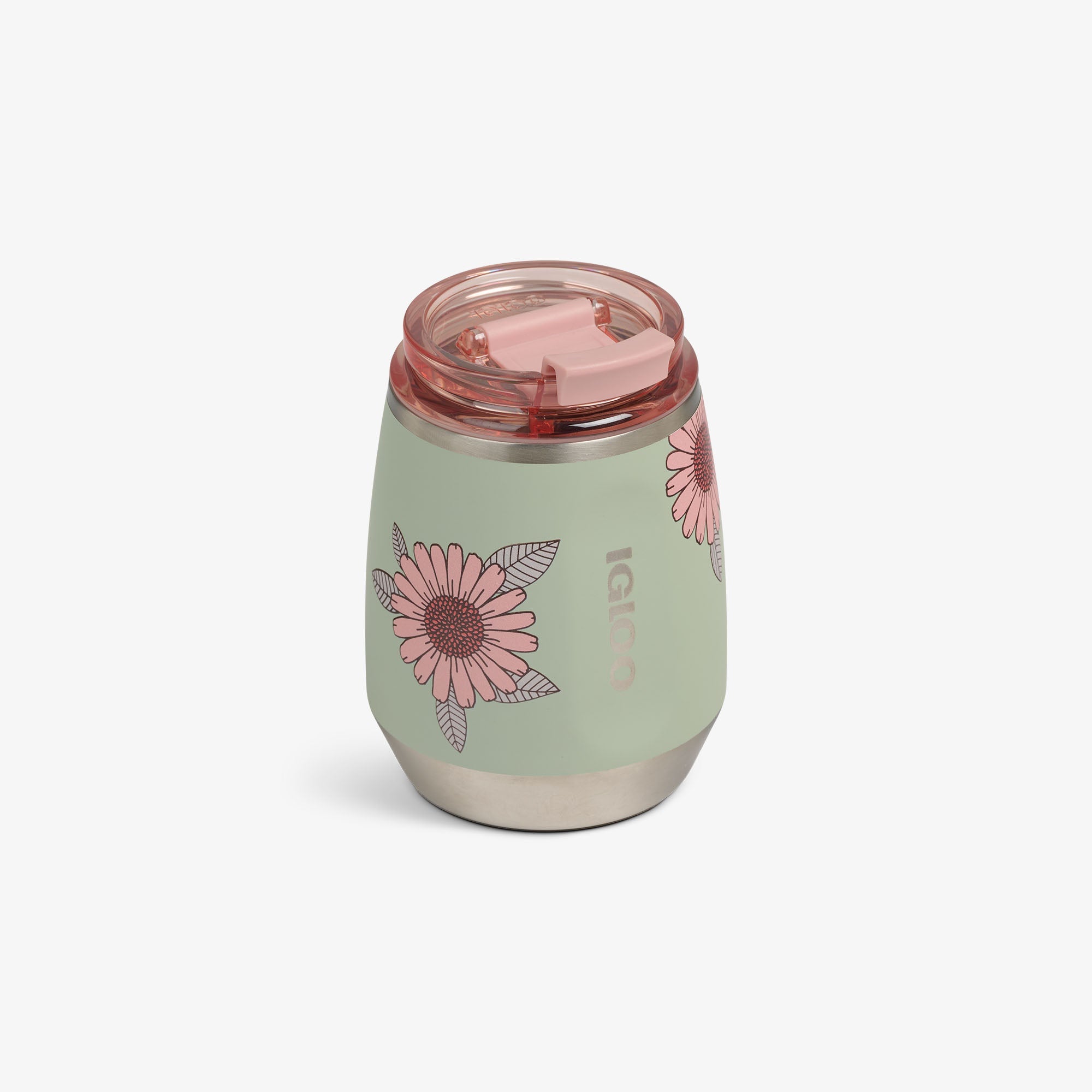 Floral 10 Oz Wine Tumbler E5 - Sage - Product View