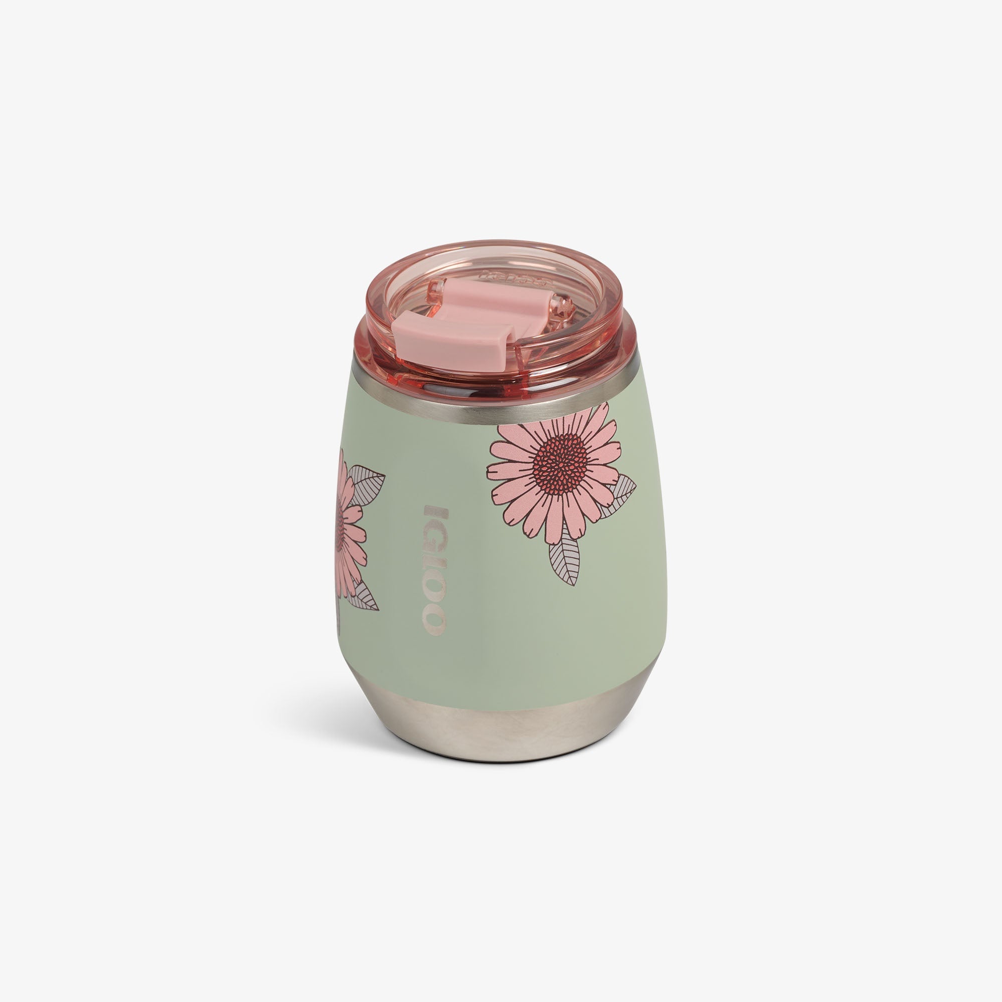 Floral 10 Oz Wine Tumbler E5 - Sage - Product View