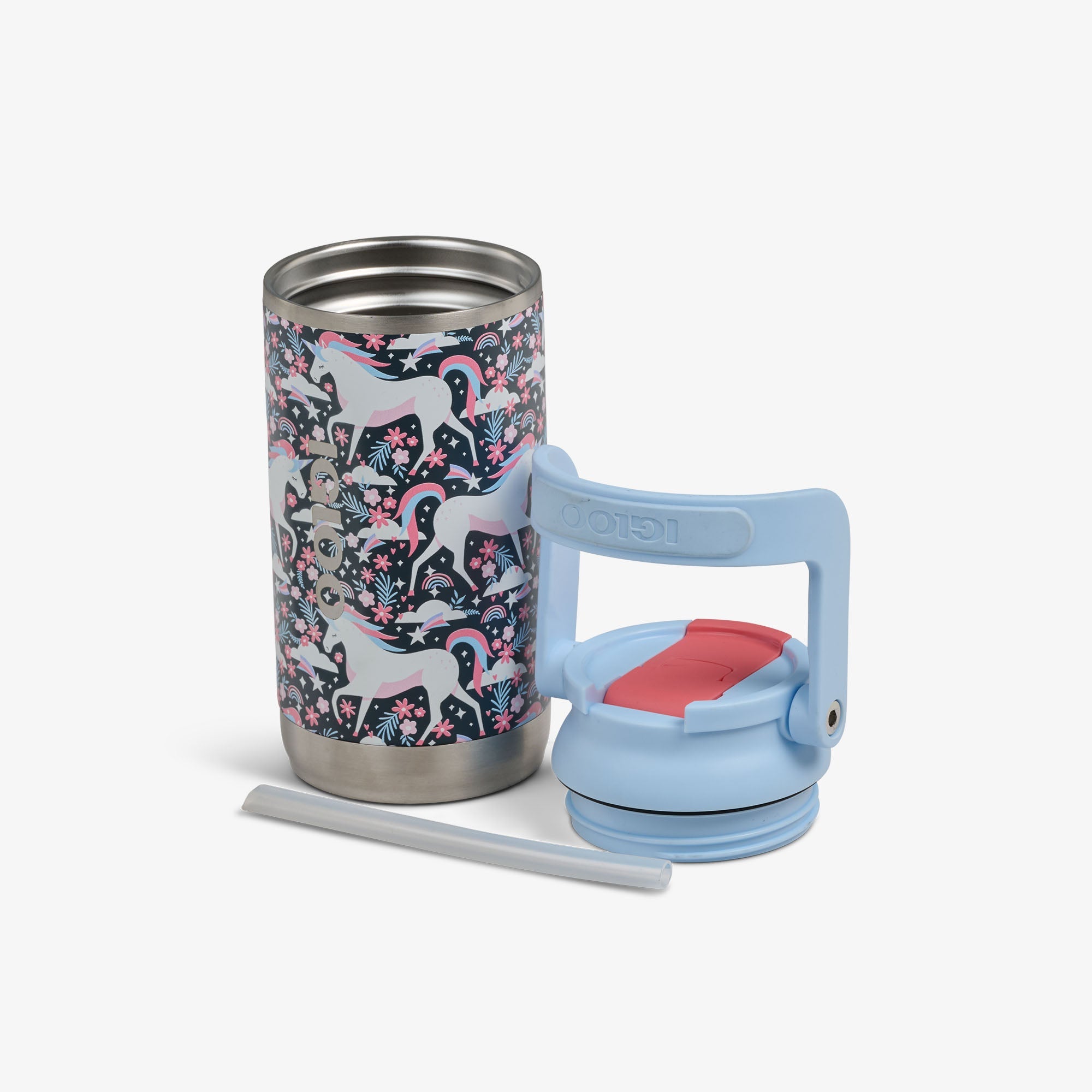 Kids Lunch 12 Oz Sipper Bottle S4 - Unicorns - Open View