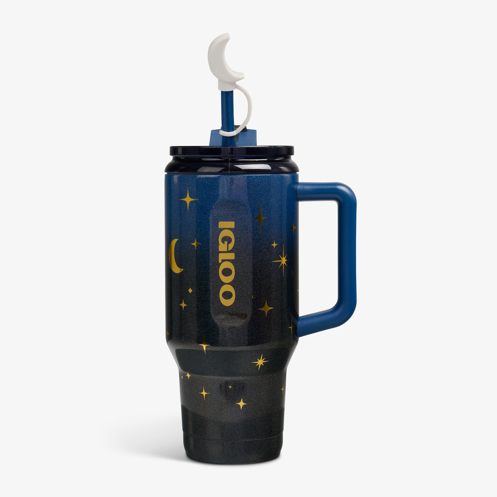 32 Oz Flip ‘n’ Sip Travel Mug M0 - Midnight Blue - Strap View