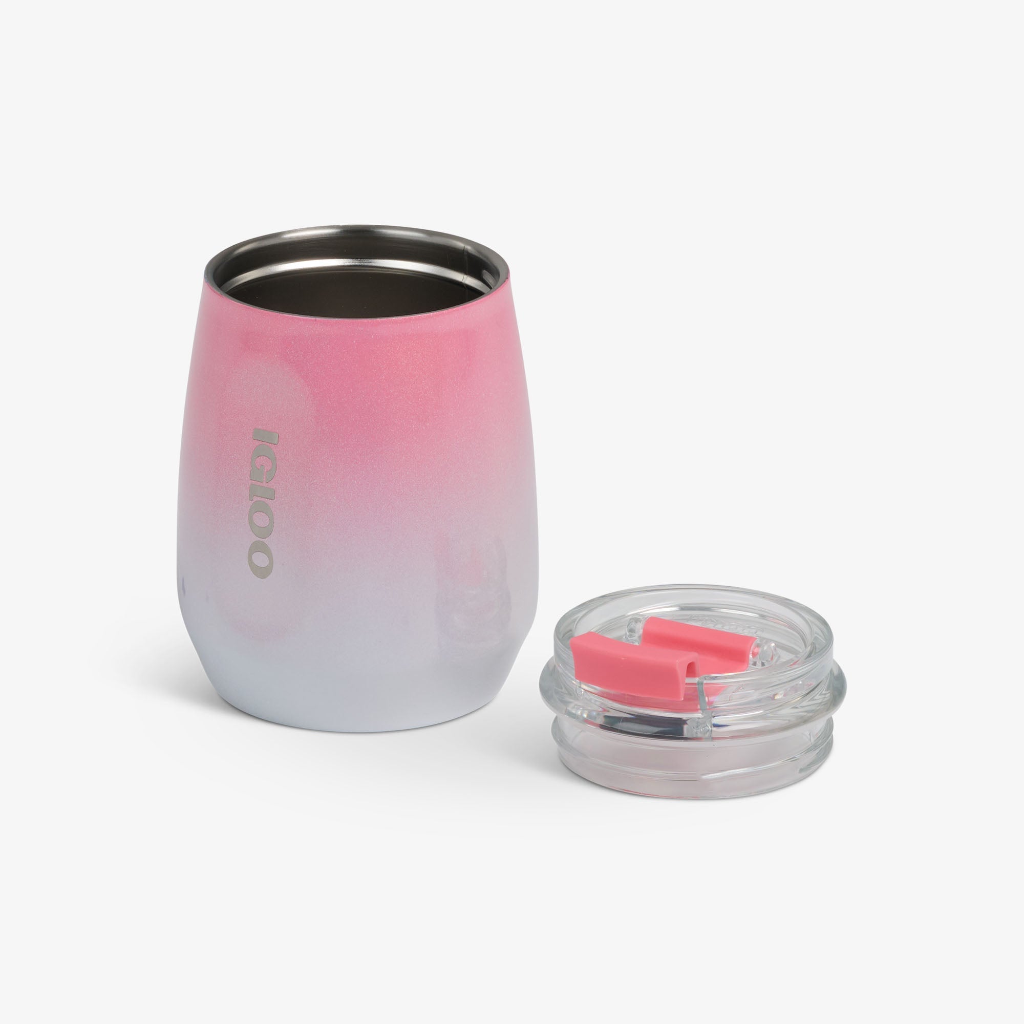 10 Oz Wine Tumbler J2 - Gradient Pink - Open View
