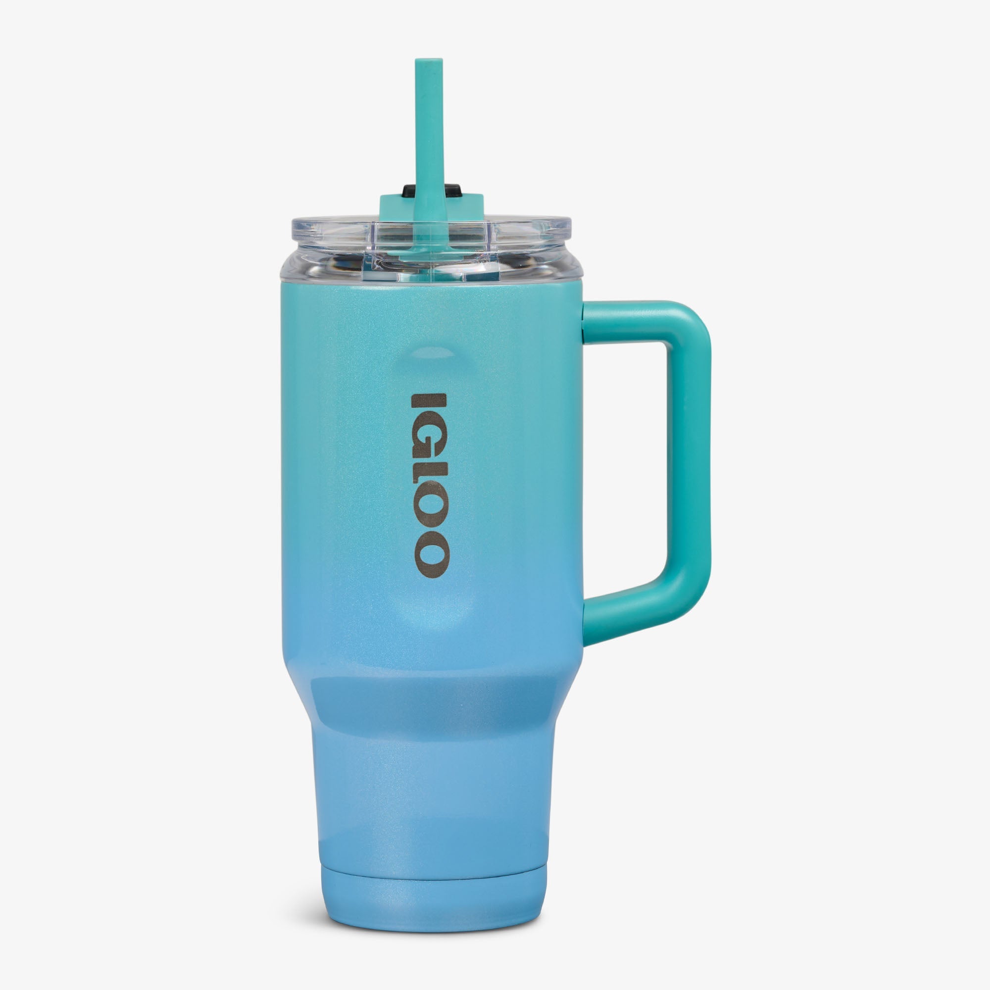 32 Oz Flip ‘n’ Sip Travel Mug M0 - Gradient Teal - Strap View
